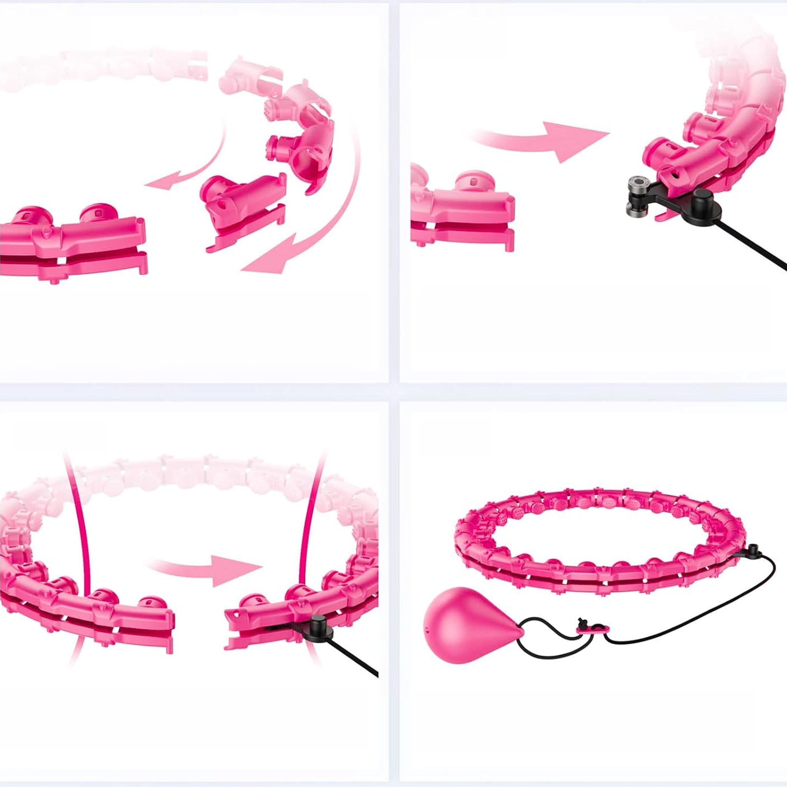 Weighted Hula Hoop with Massage Nodes Foldable Plus Size