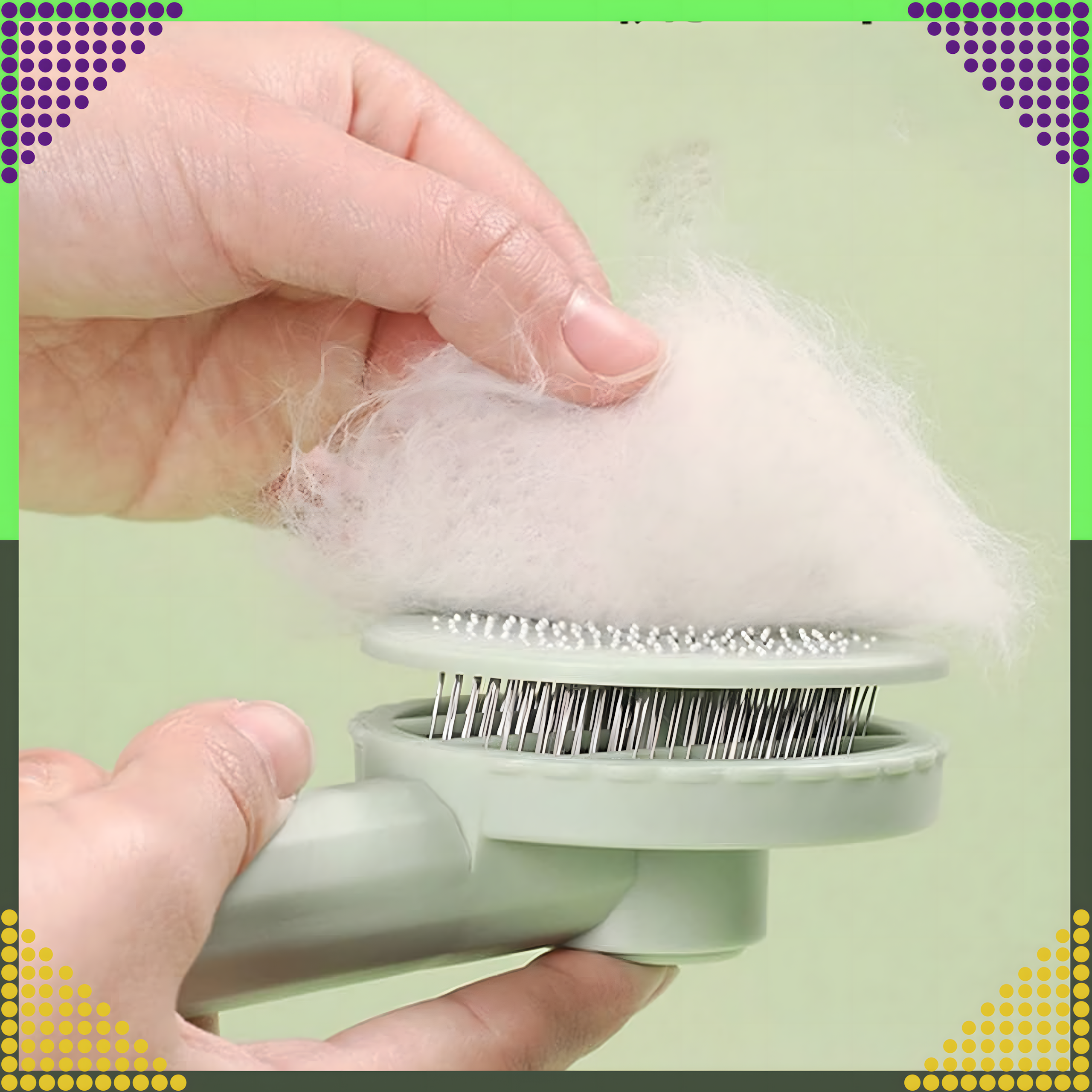 Isepuhastuv hari koera- ja kassikarvadele, ergonoomiline kamm