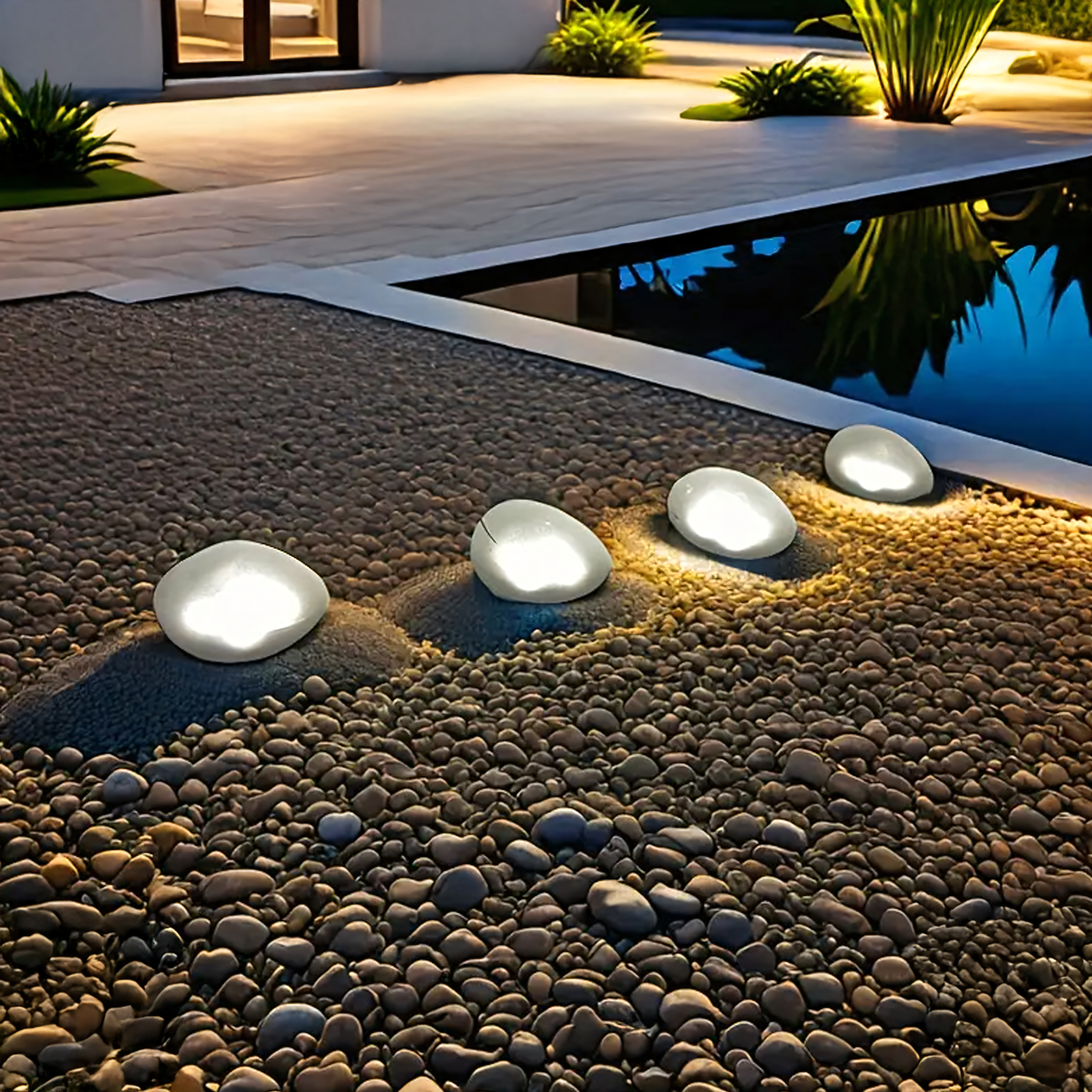 14 cm päikeseenergial töötav LED-aiakivilamp RC-K-1486