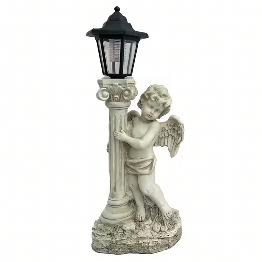 Figurka Candle Holder Decoration Statue Solar LED Angel for Garden or Grave 49cm