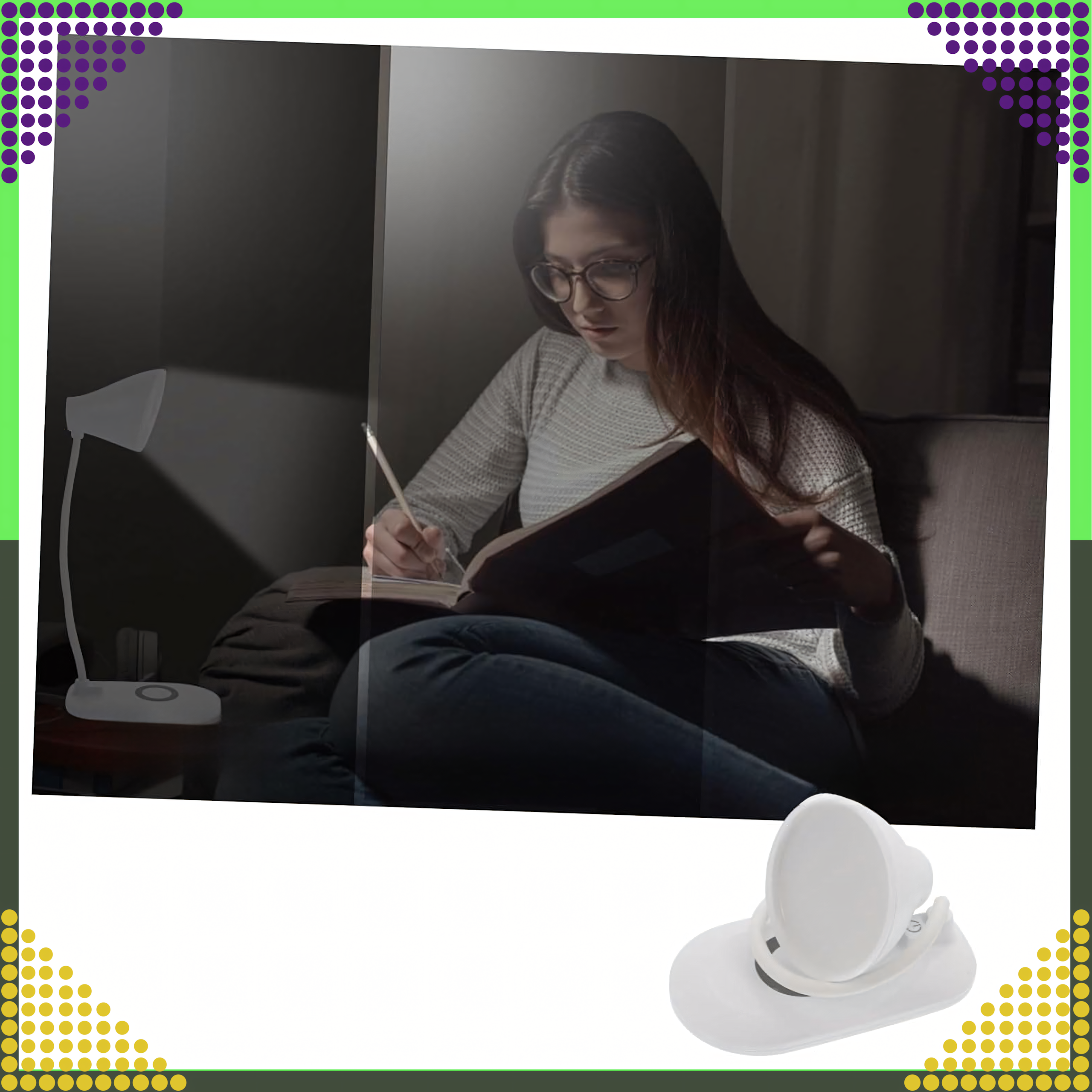 LED lauavalgusti kooli jaoks, 3 režiimi, QI USB induktiivne laadija