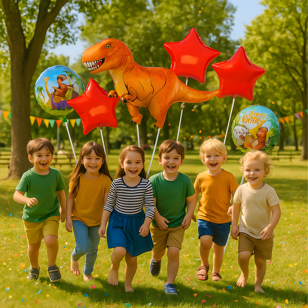 Dinosauruste sünnipäevalõhupallide komplekt sünnipäevadeks ja sünnipäevapidudeks 5 tk