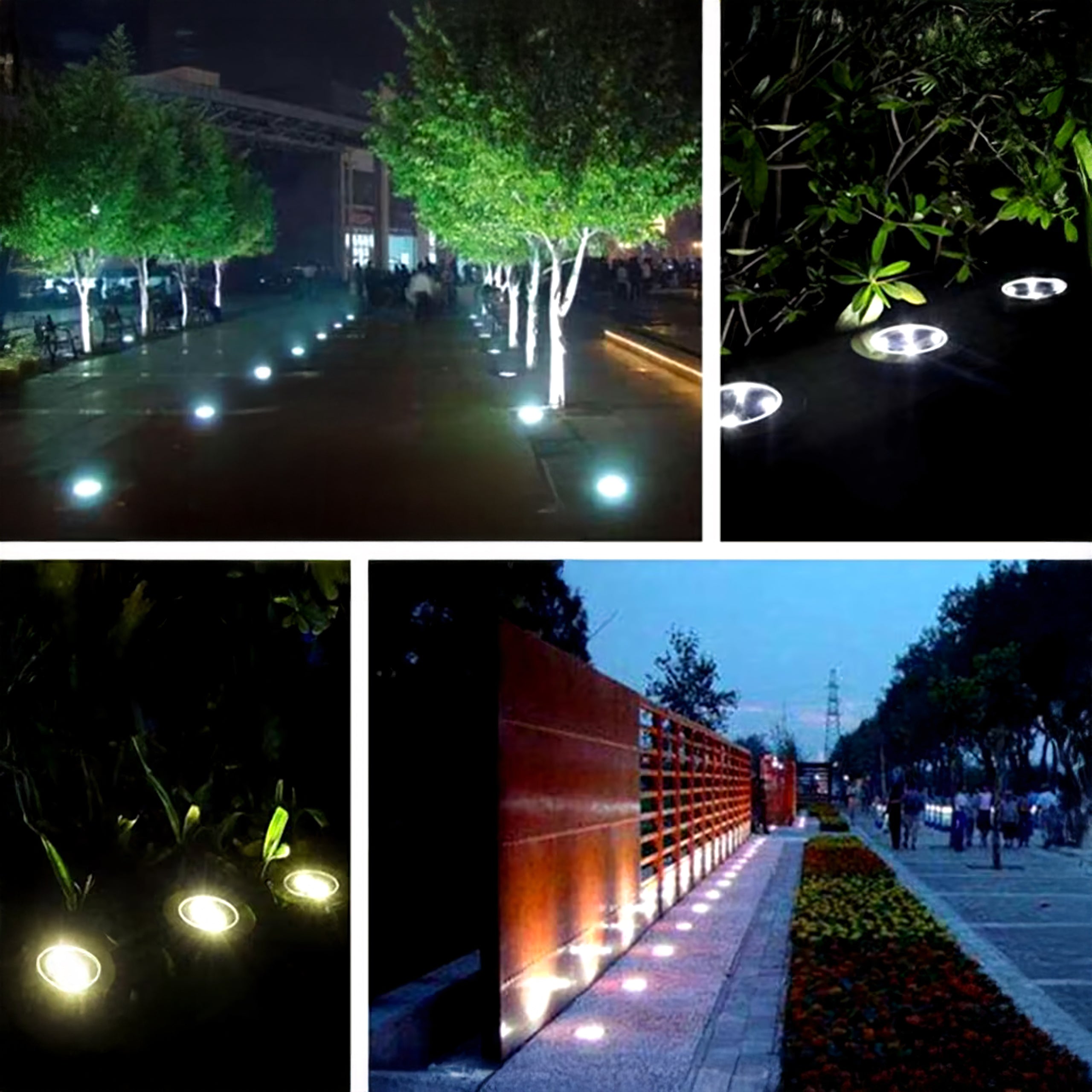 10x päikesepatareiga aiakettakujulised lambid 8 LED maavalgusti ja hämarustundlikuga