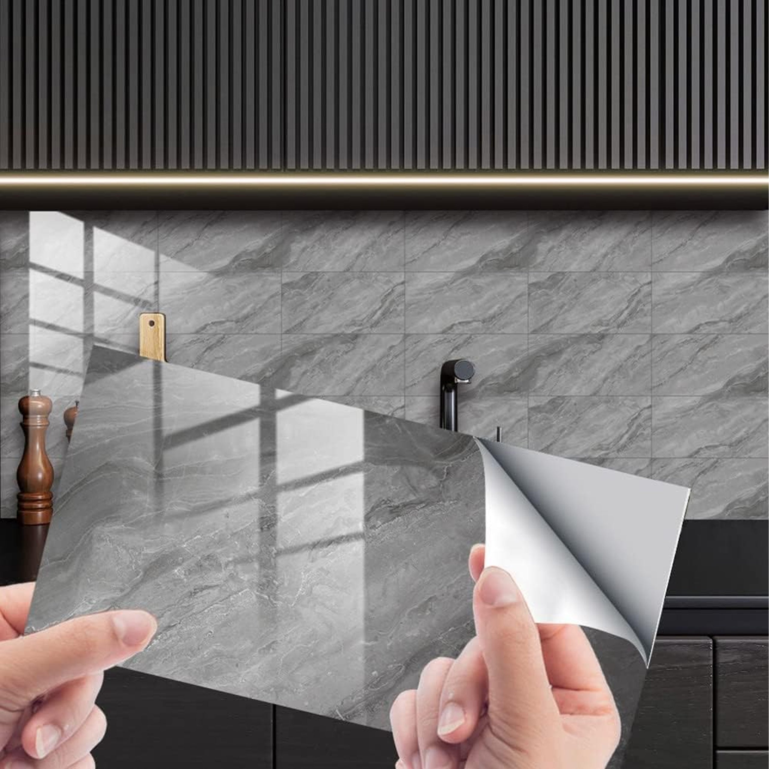 Self-Adhesive Wall Panels Marble Tiles 30x15cm 16 pcs