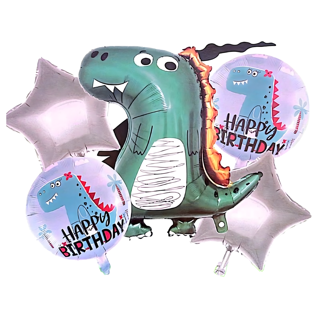 Dinosauruste sünnipäevalõhupallide komplekt sünnipäevadeks ja sünnipäevapidudeks 5 tk