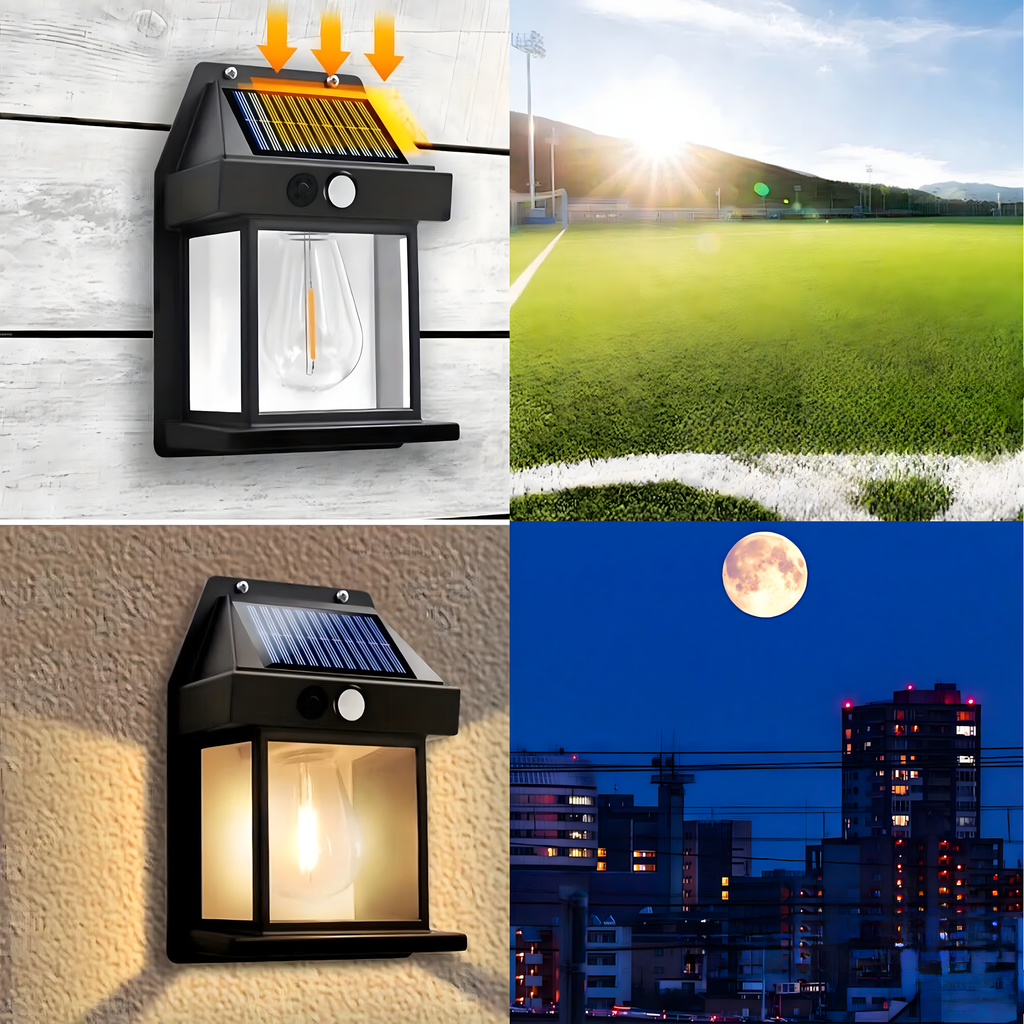 Päikeseenergia LED seinalatern liikumisanduriga