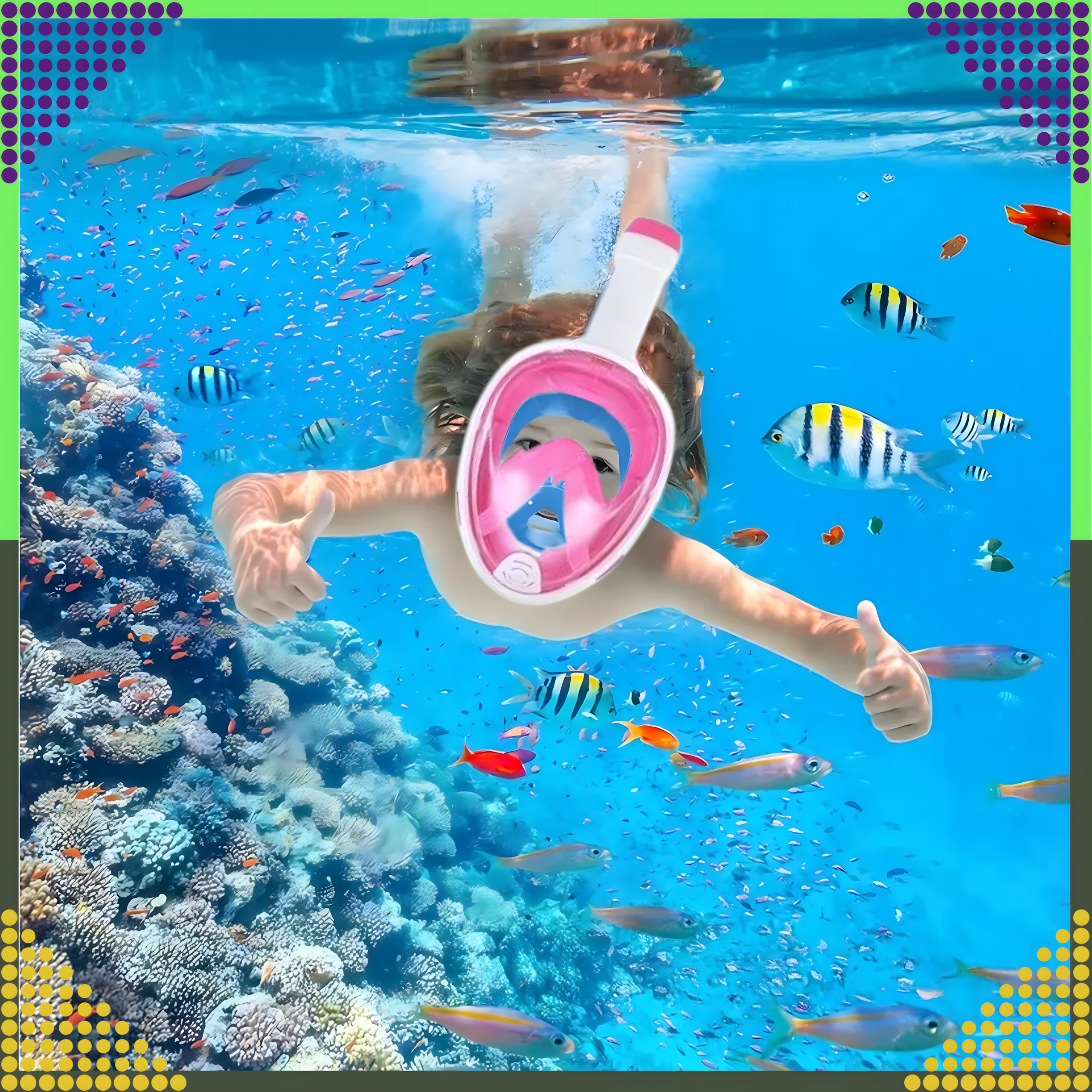 Sukeldumis- ja ujumisvee täismask S/M lastele