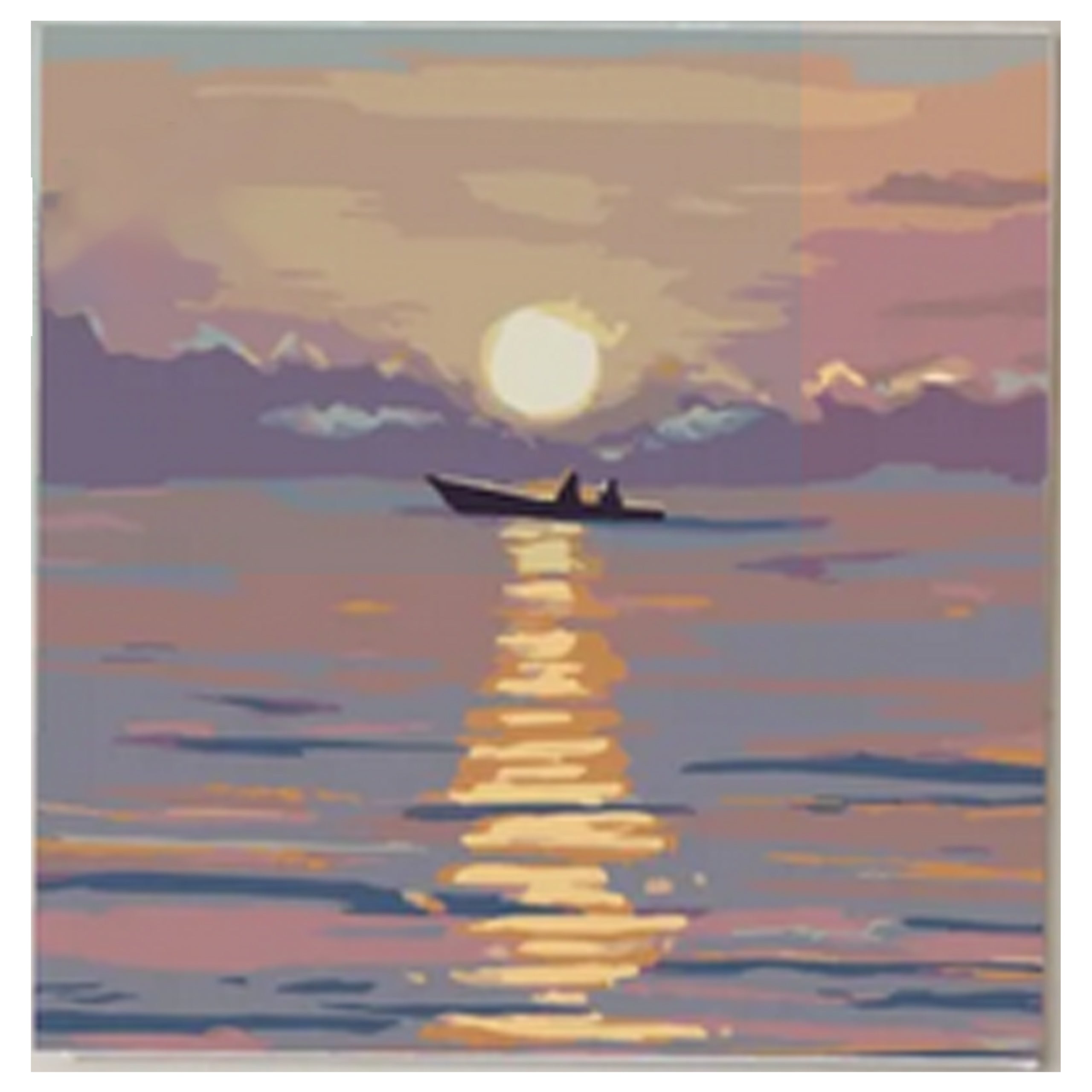 Painting by Numbers Kit with Frame 20x20 cm - Boat on the Sea