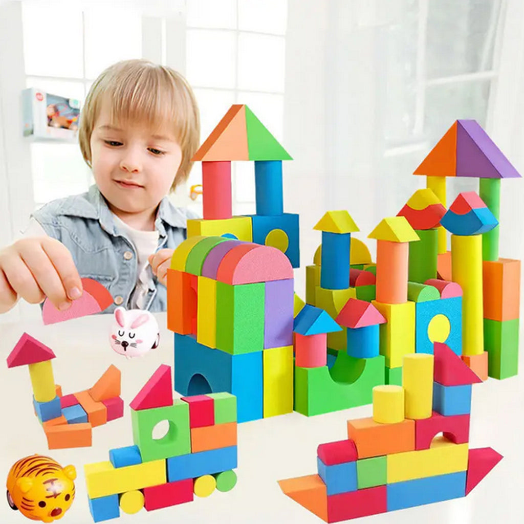 Vahtplokkide komplekt lastele, 50 elementi, värviline pusle