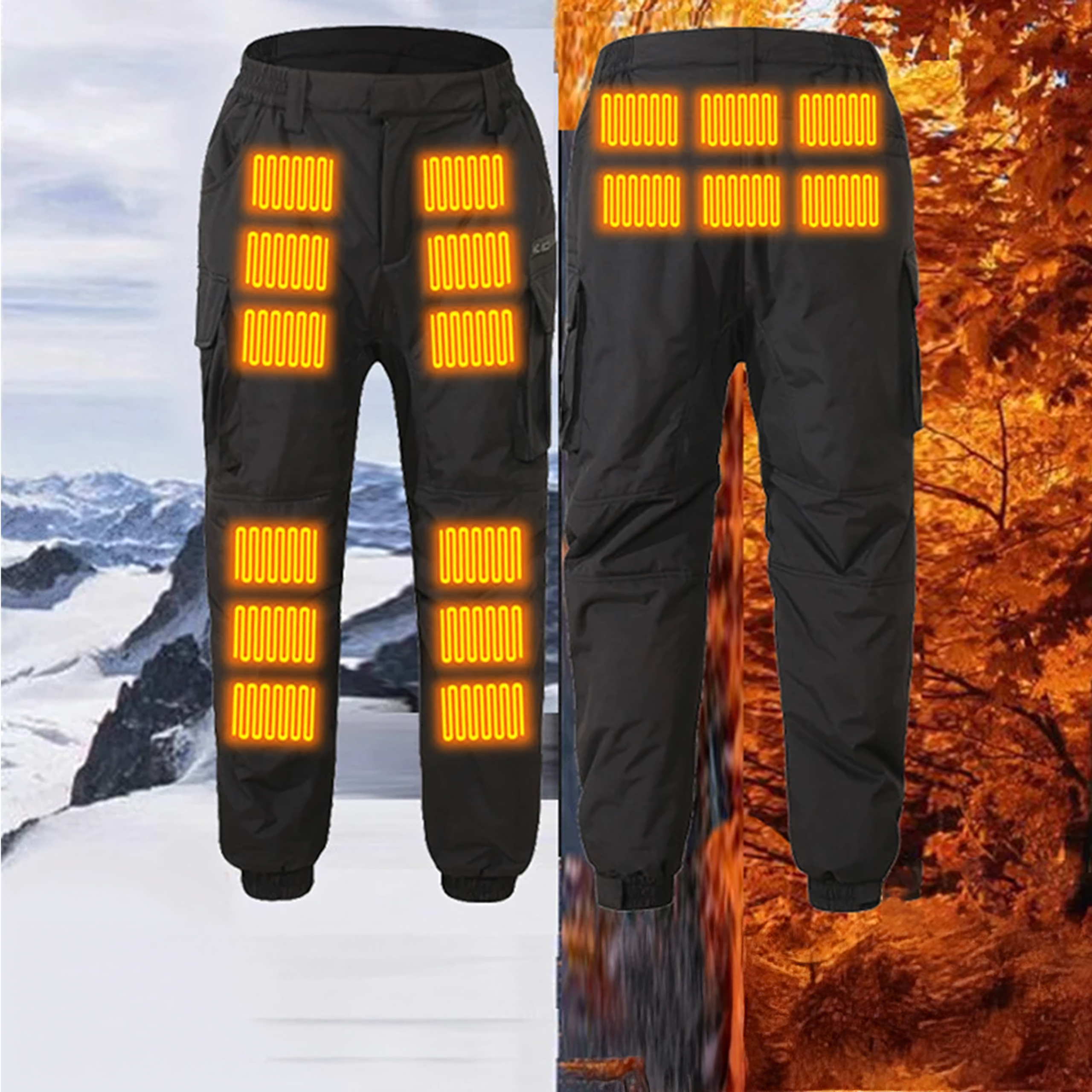 Soojuslikud püksid USB-soojendusega veekindlad cargo-püksid akupangaga talveks