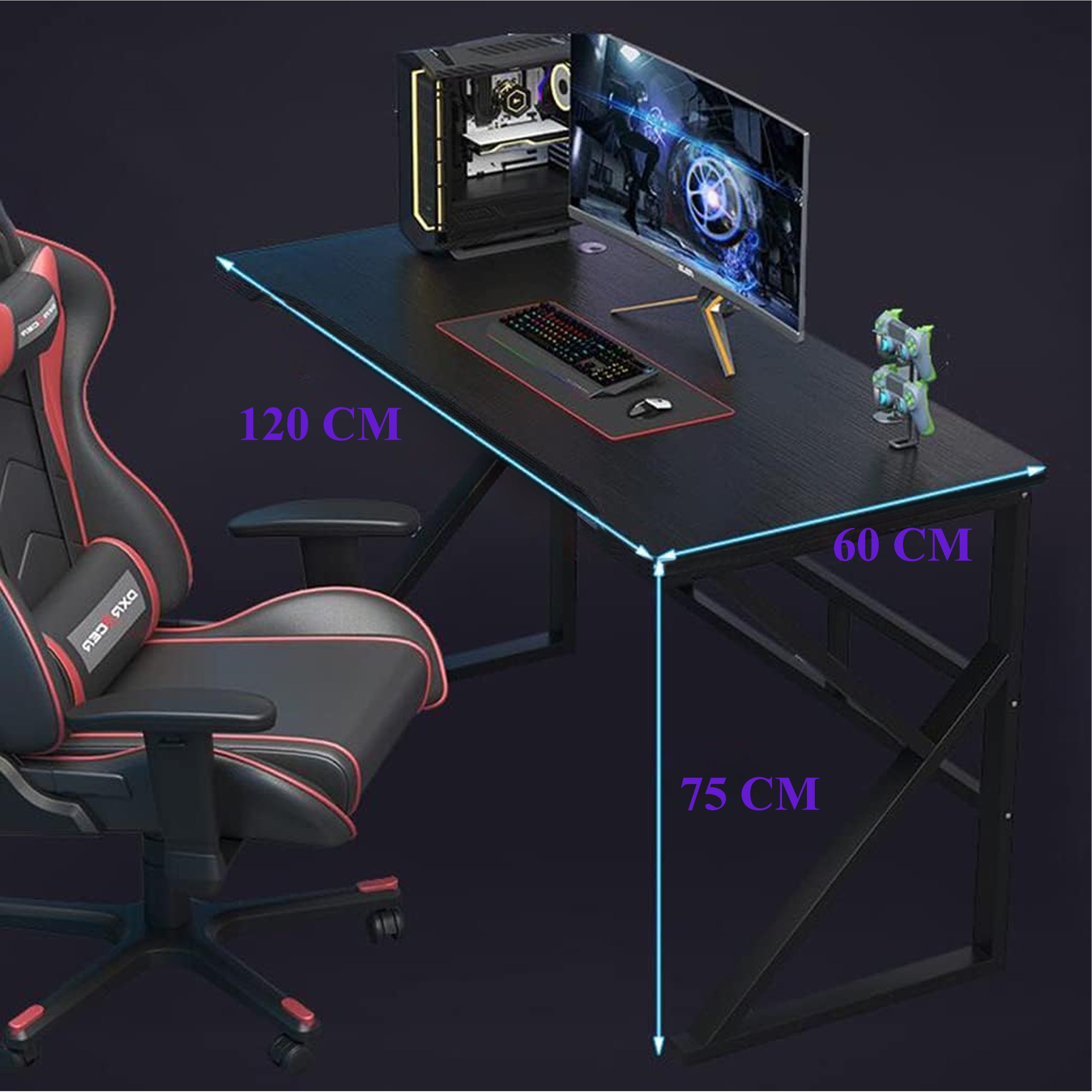 18 x Computer Desk Gaming Table for Gamer Computer Large Stable