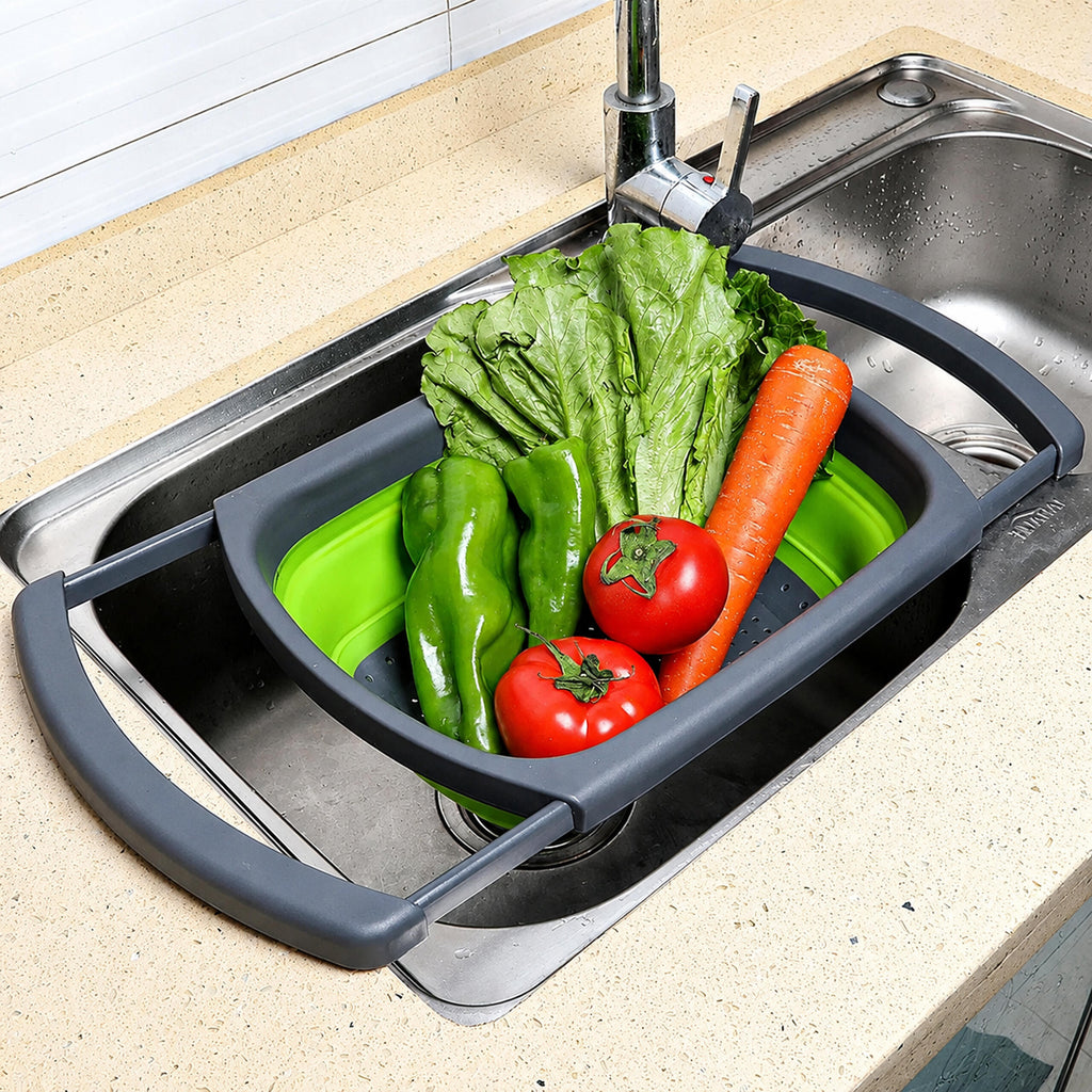 Foldable Silicone Kitchen Colander Drain Rack 61cm