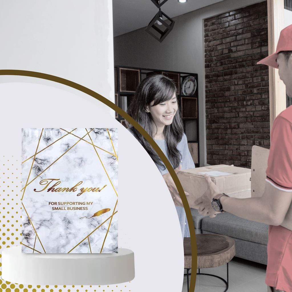 TUGEVAD KULLERIPAKID 380x520 KULDNE MARMOR AITÄH 50 tk