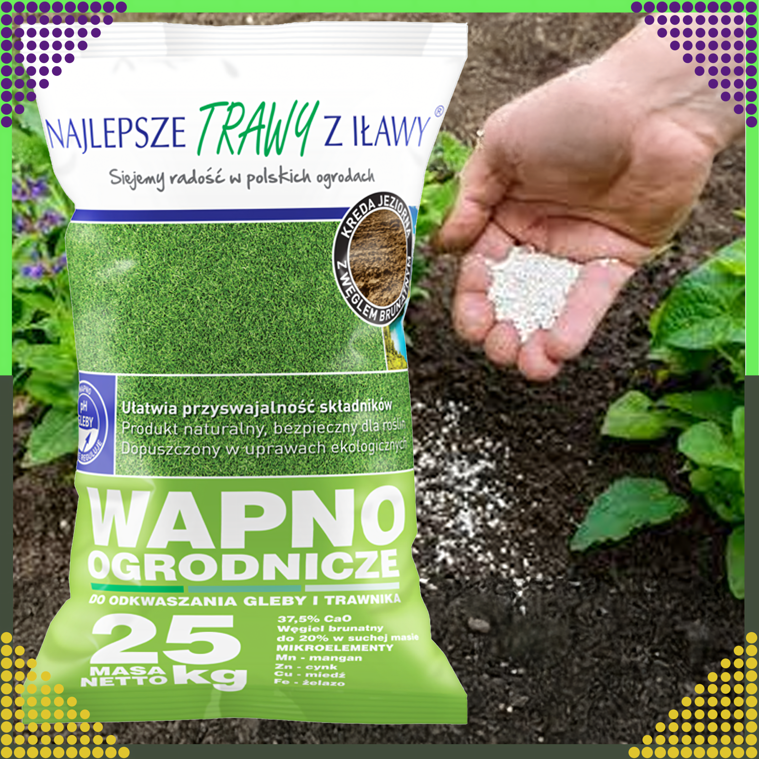 Premium Lime for Soil and Lawn Deacidification Fertilizer 25kg Bag