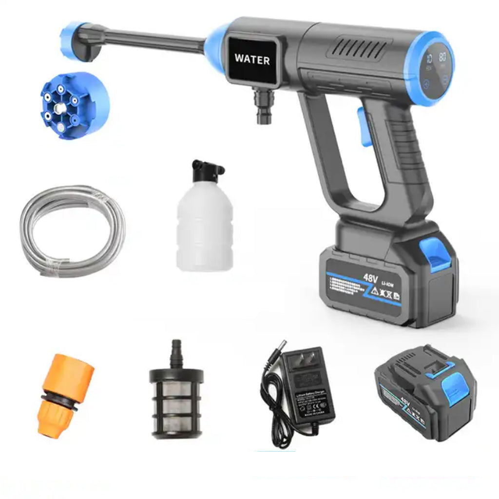 Cordless Battery-Powered Pressure Washer LCD 21V 50 BAR 500W Set