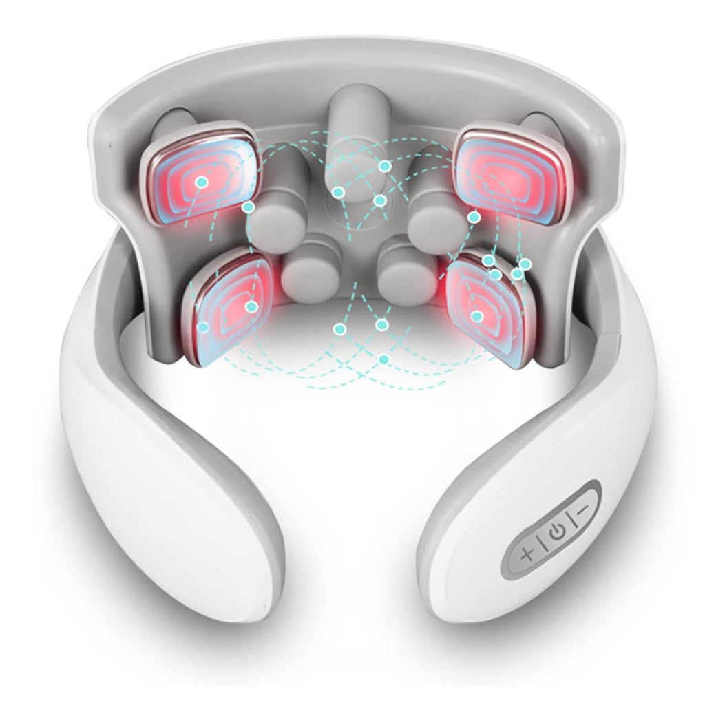 Wireless Pulsating Neck and Back Massager with Heating and EMS