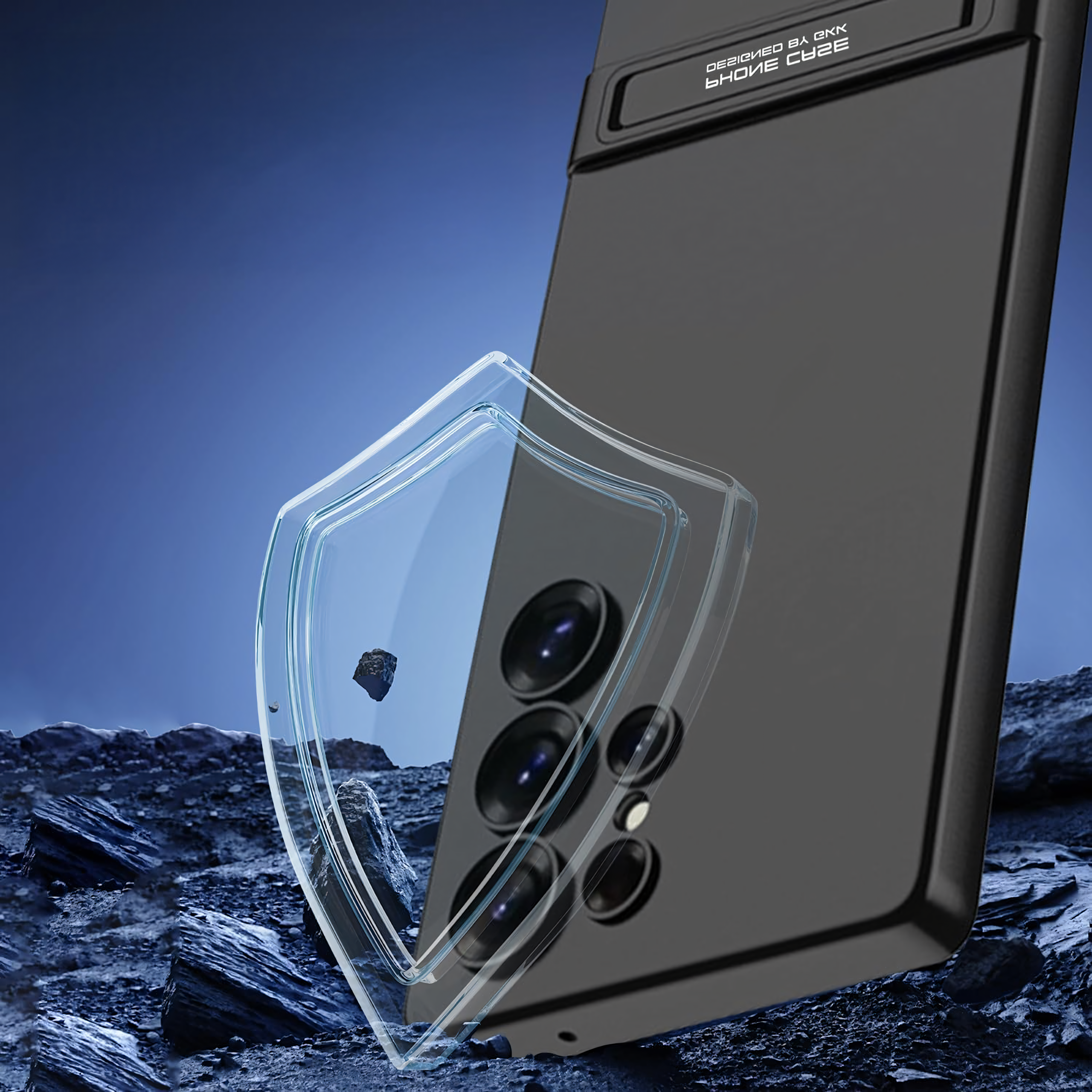 Õhuke kaitsev tagakaas alusega Samsung S24 Ultra Black jaoks