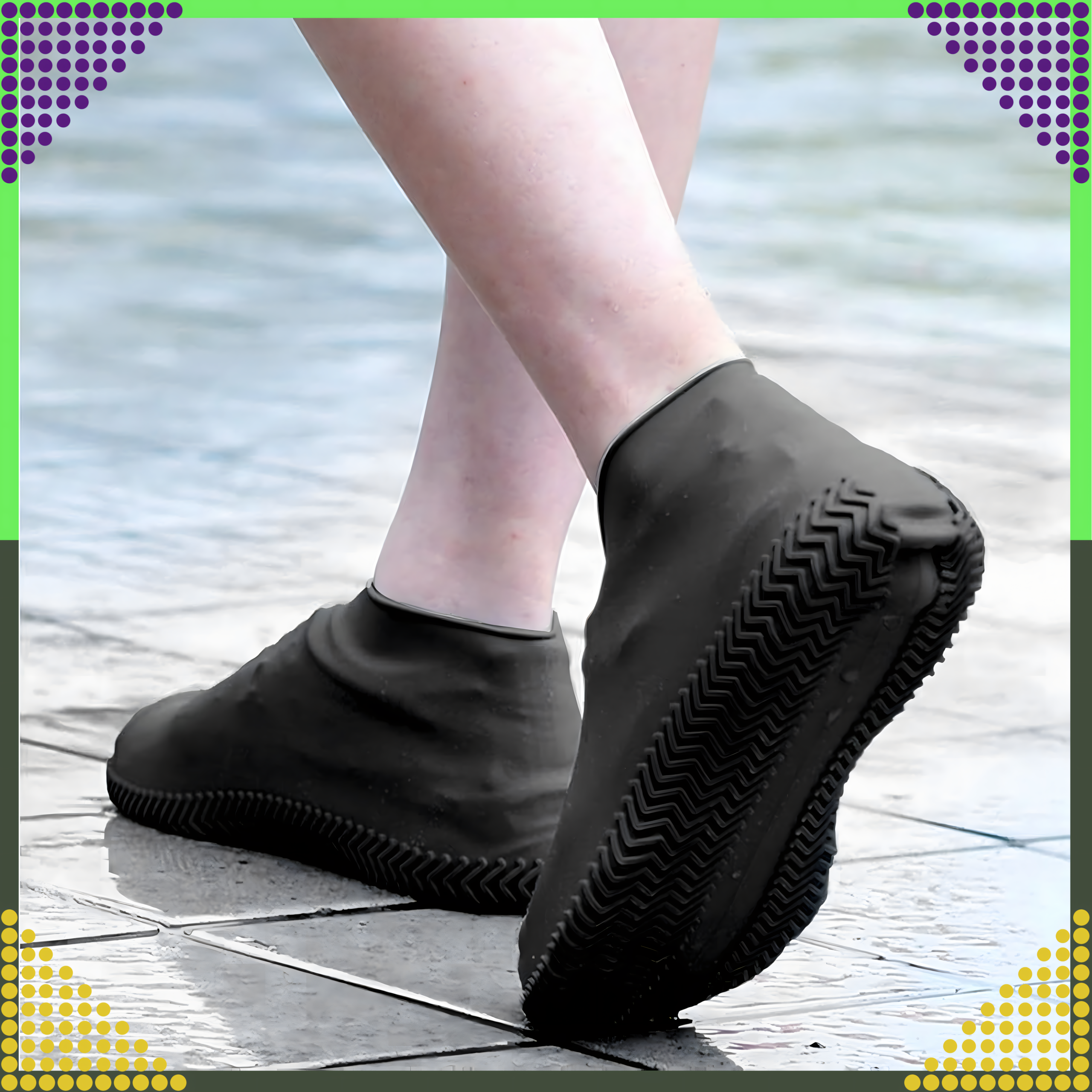 Waterproof Protectors Rain Shoe Covers Anti-Slip Wellington Boots S