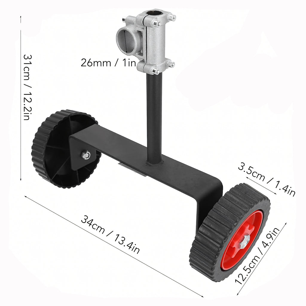 Universal Metal Support Wheels for Lawn Mower and Trimmer 26-28 mm