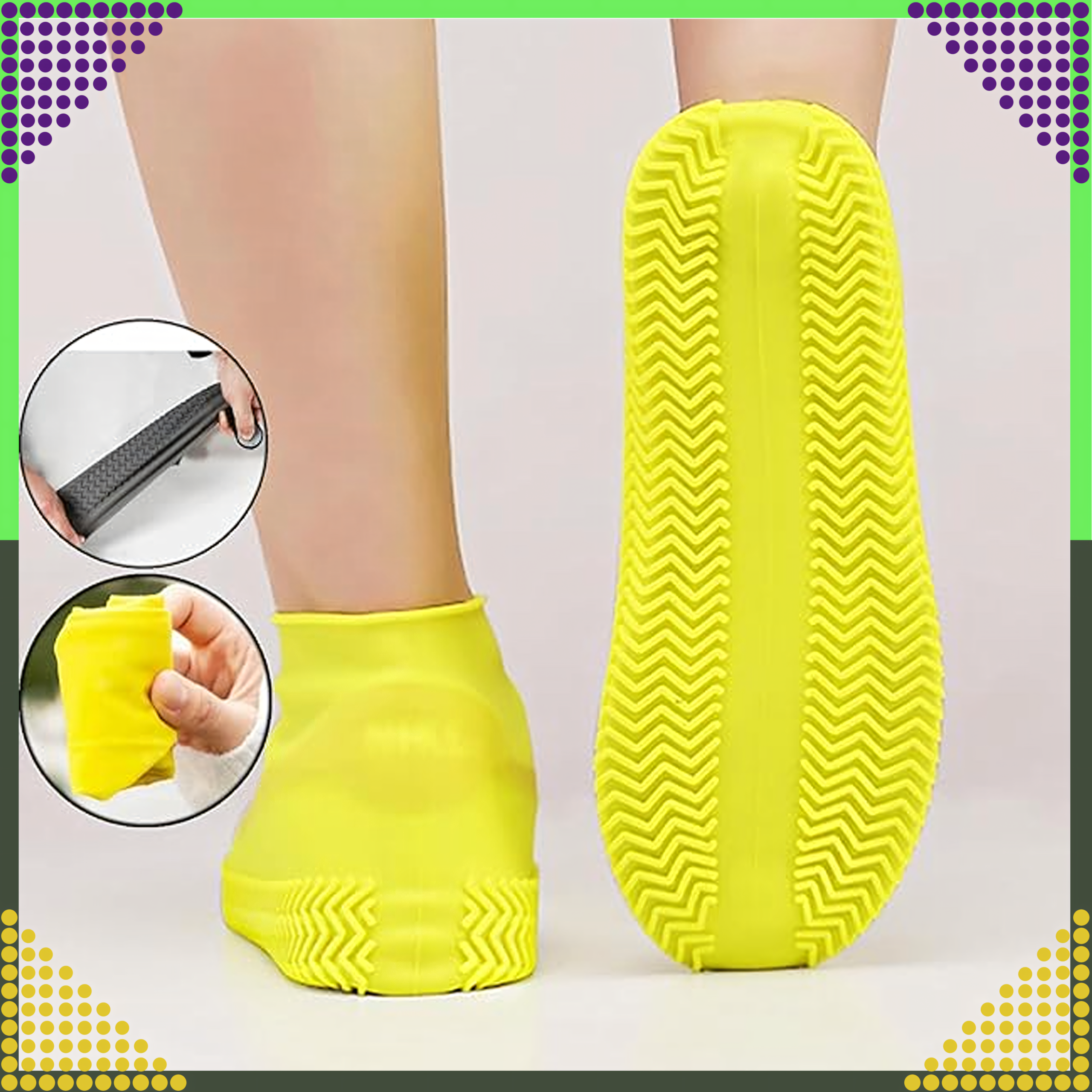 Waterproof Rain Shoe Covers Anti-Slip Rain Boots S