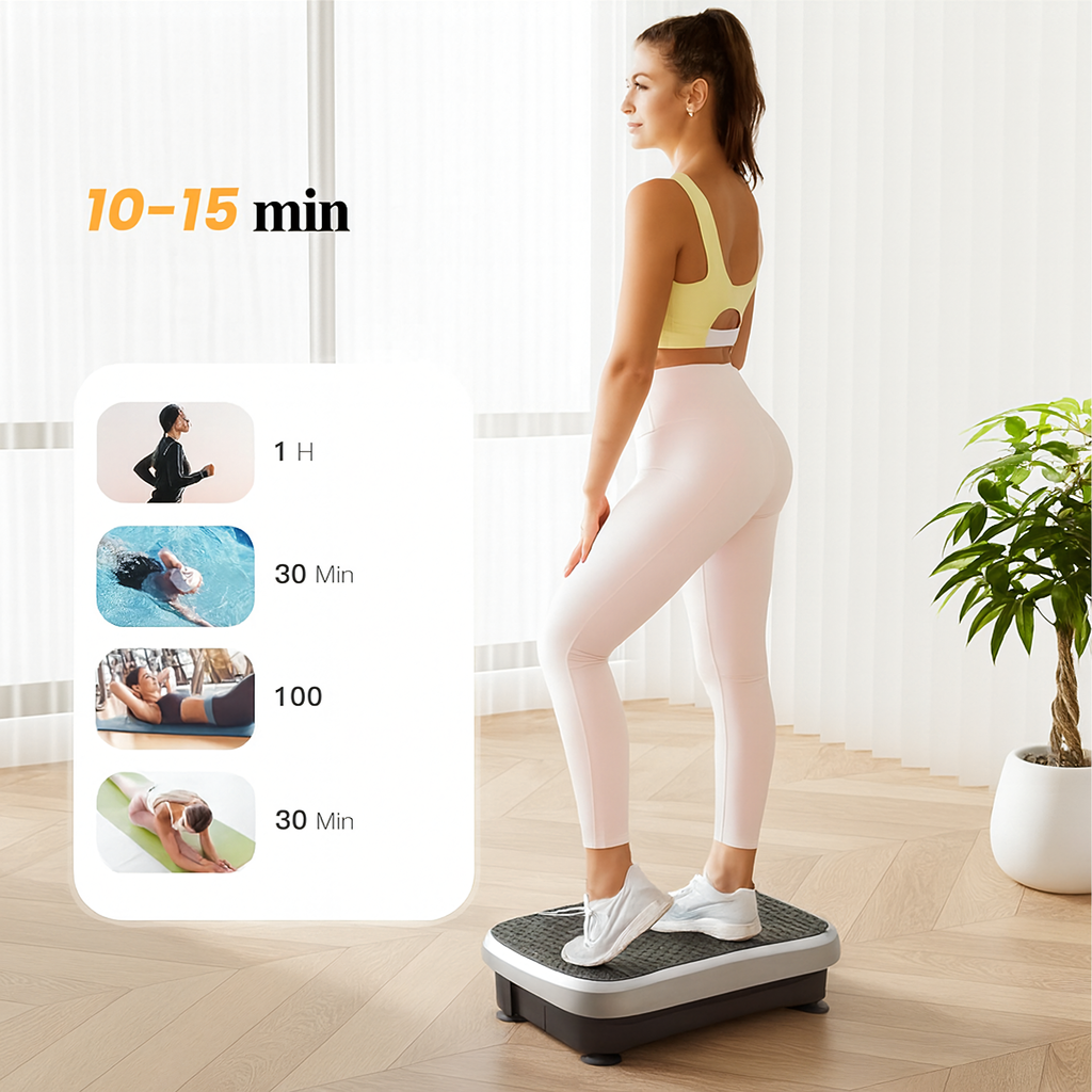 Vibratsiooniplatvorm Vibreeriv Treeningmassaažiseade kaugjuhtimispuldiga, kandevõime 150 kg