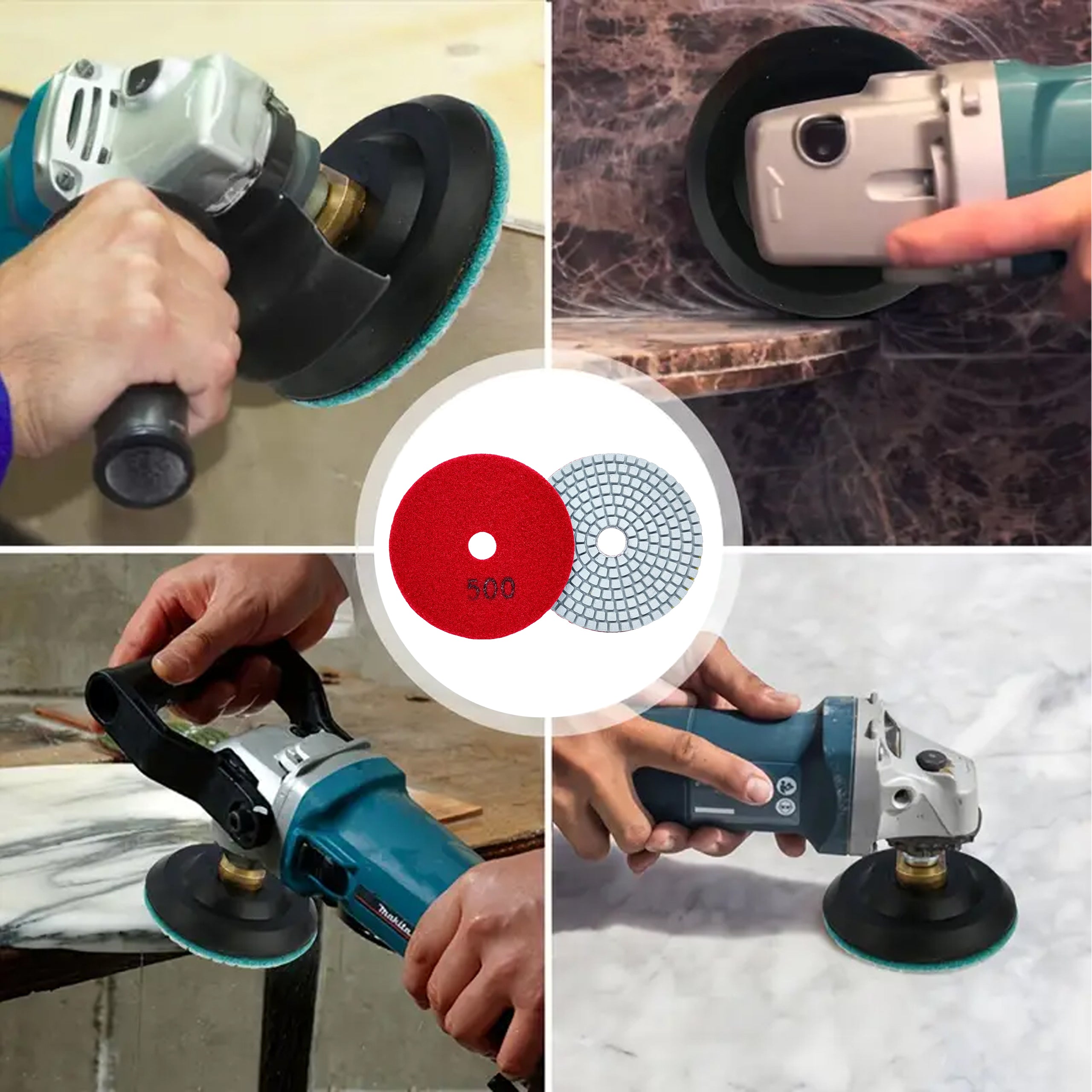 10x teemantpoleerimisketas 80mm portselanplaatide lihvimiseks takjakinnitusega 500