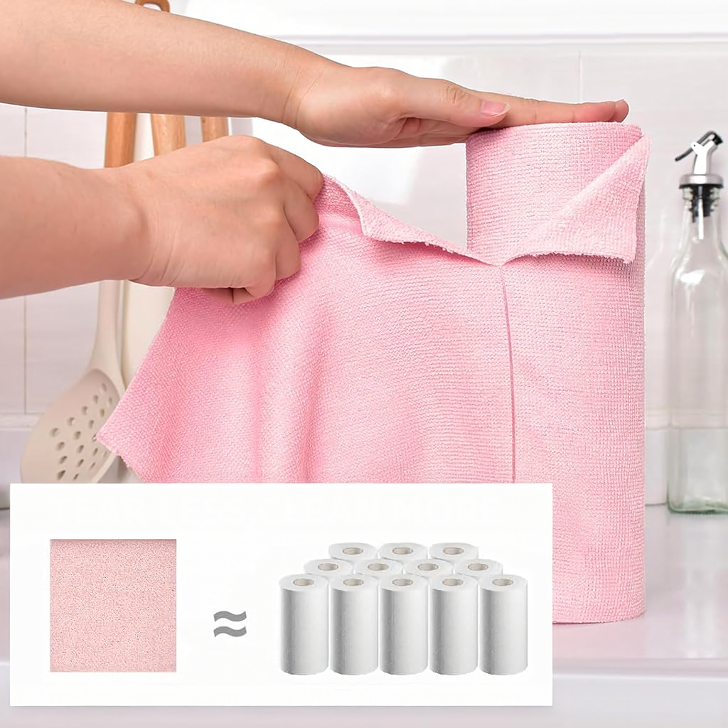 Microfiber Cleaning Cloths Roll 25x25cm 20 pcs