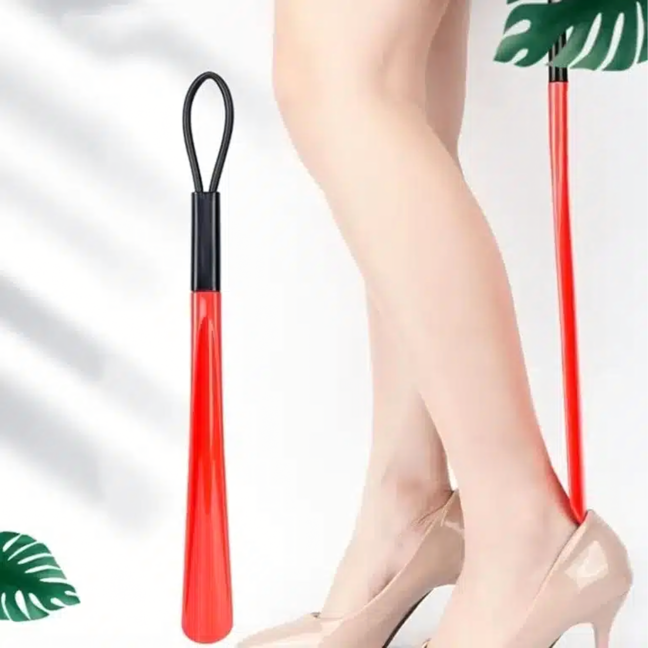 Shoehorn Plastic Red 48 cm Long with Hook
