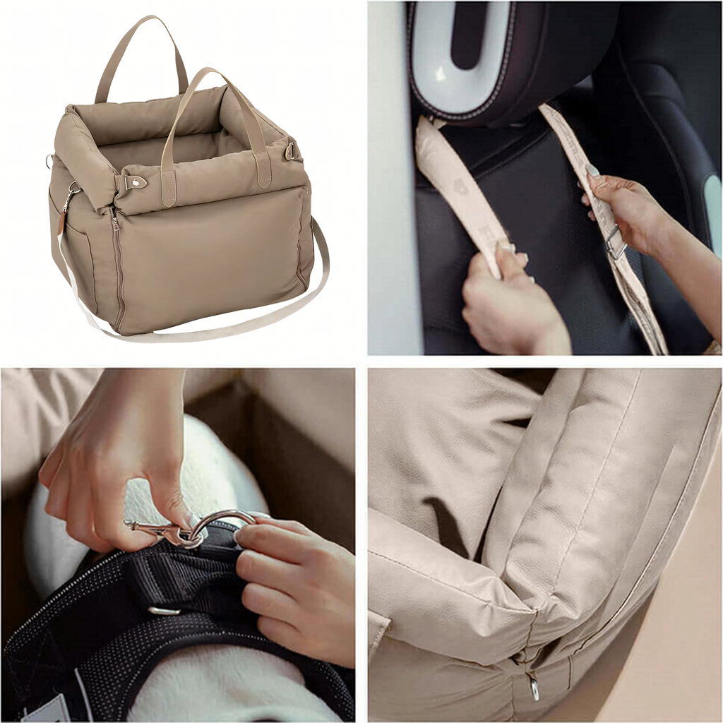 Nahast transpordikott voodiga koerale ja kassile autole PREMIUM