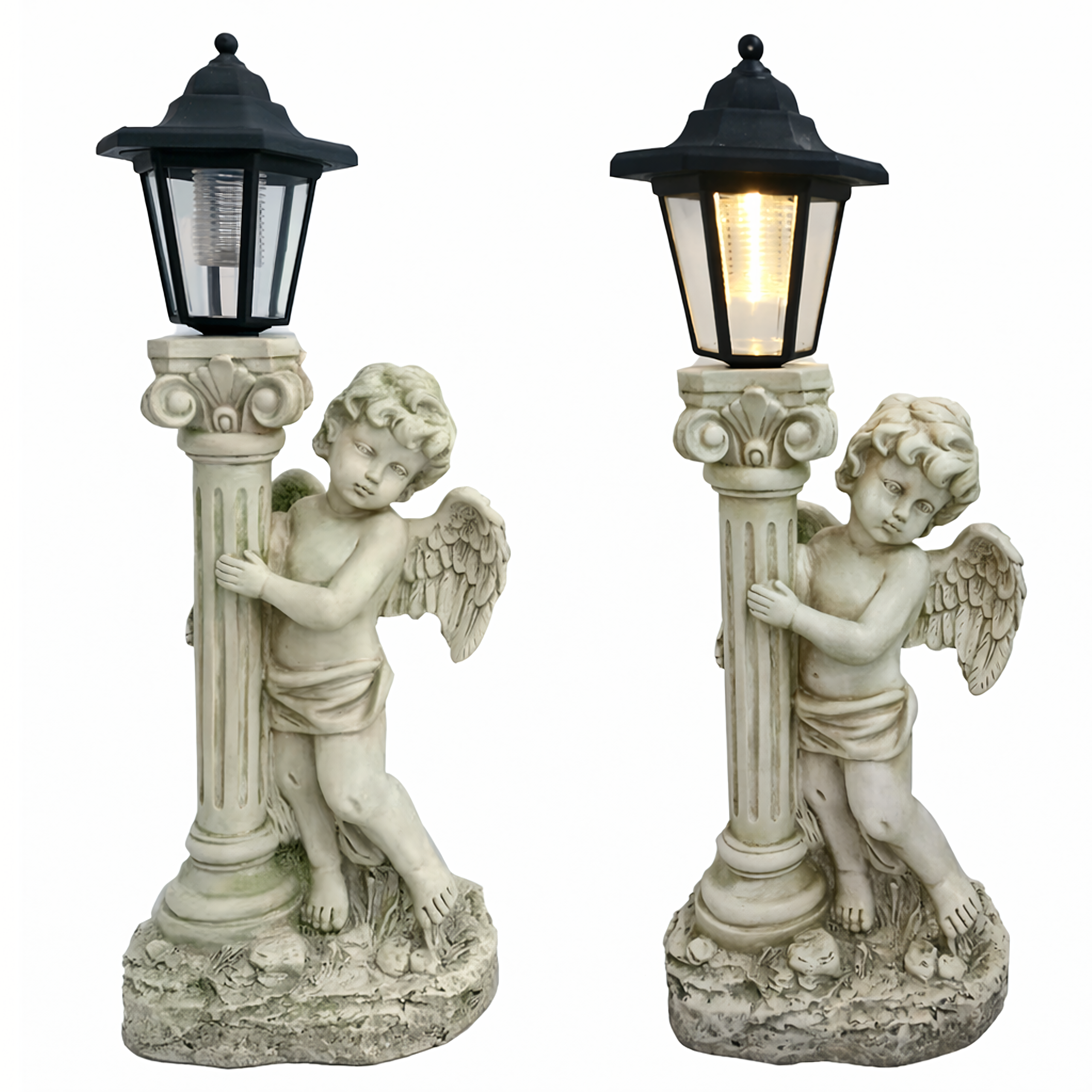 Figurka Candle Holder Decoration Statue Solar LED Angel for Garden or Grave 49cm