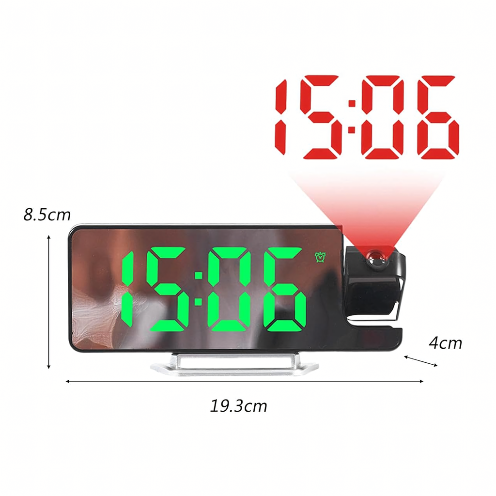 Elektrooniline LED digitaalne äratuskell laserprojektoriga ja temperatuurinäidikuga