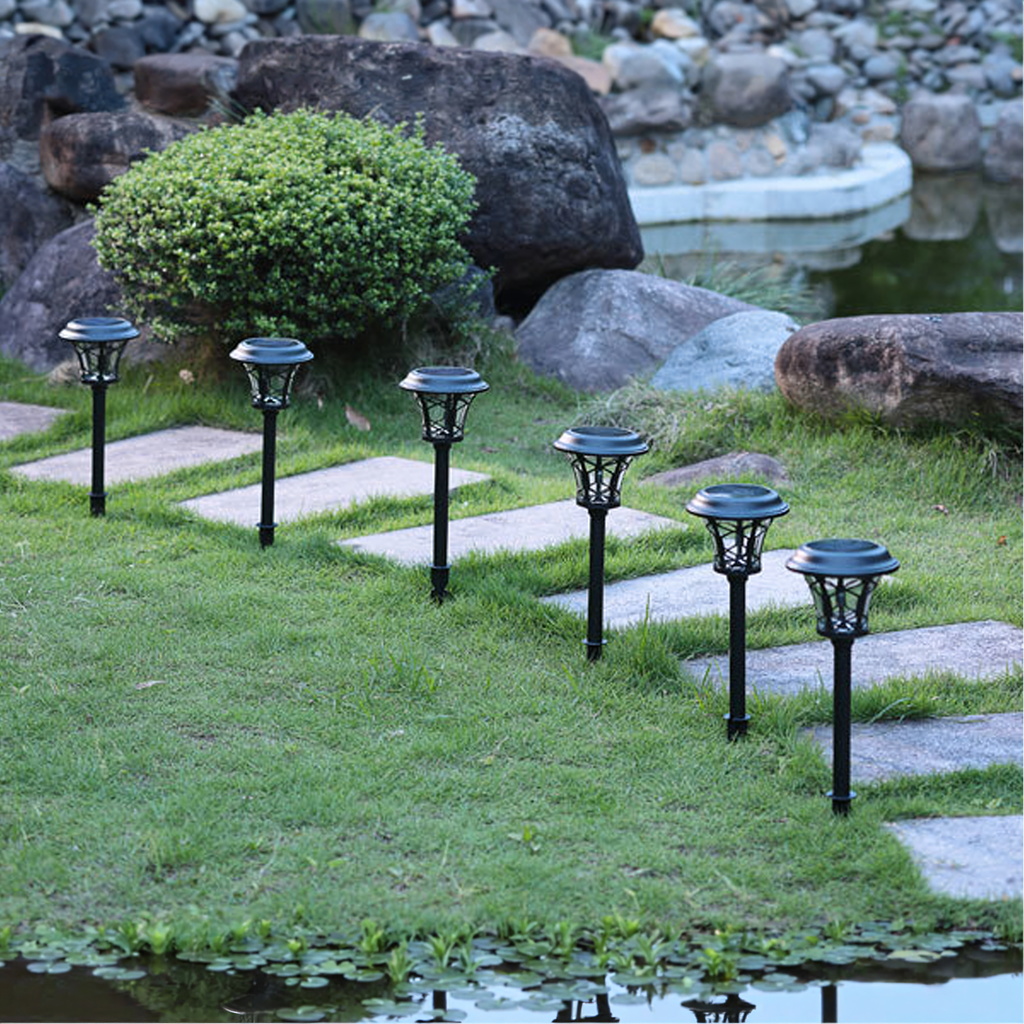 Set of 8 Waterproof Solar Garden Spike Lights 40cm 8 pcs