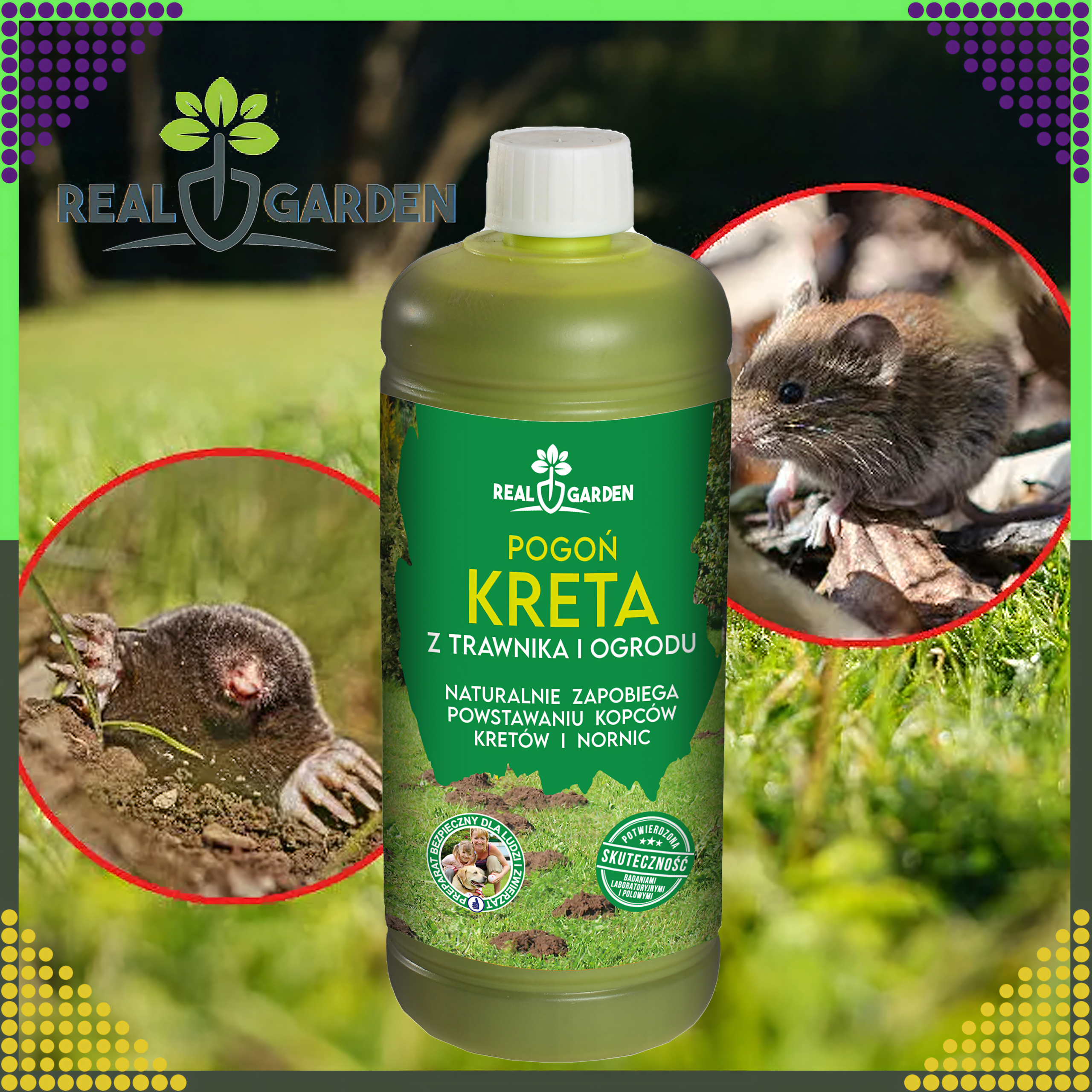 9x Mole, Vole, Rodent Repellent Barrier 1L Ecological