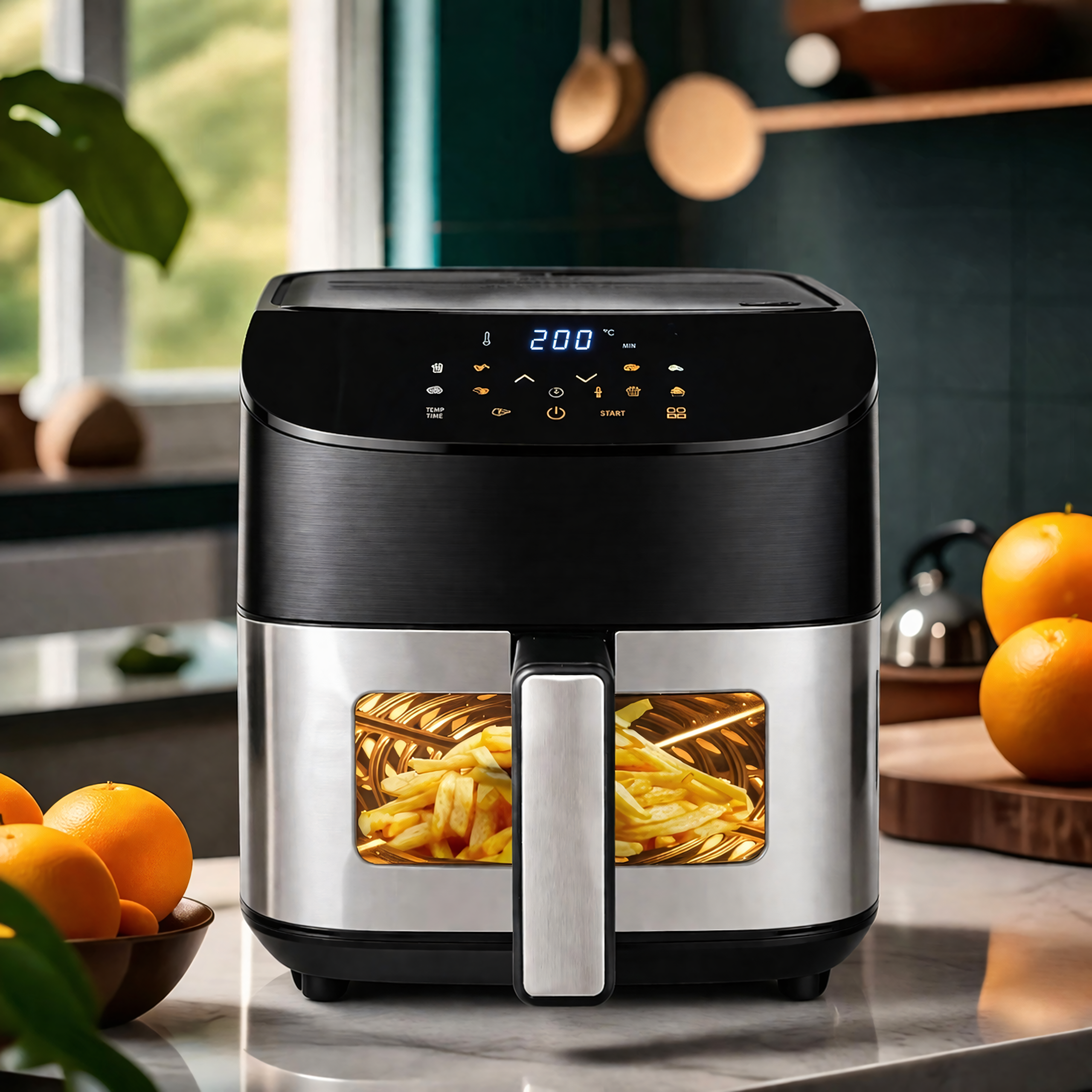 6L Air Fryer 1500W with 8 Cooking Programs