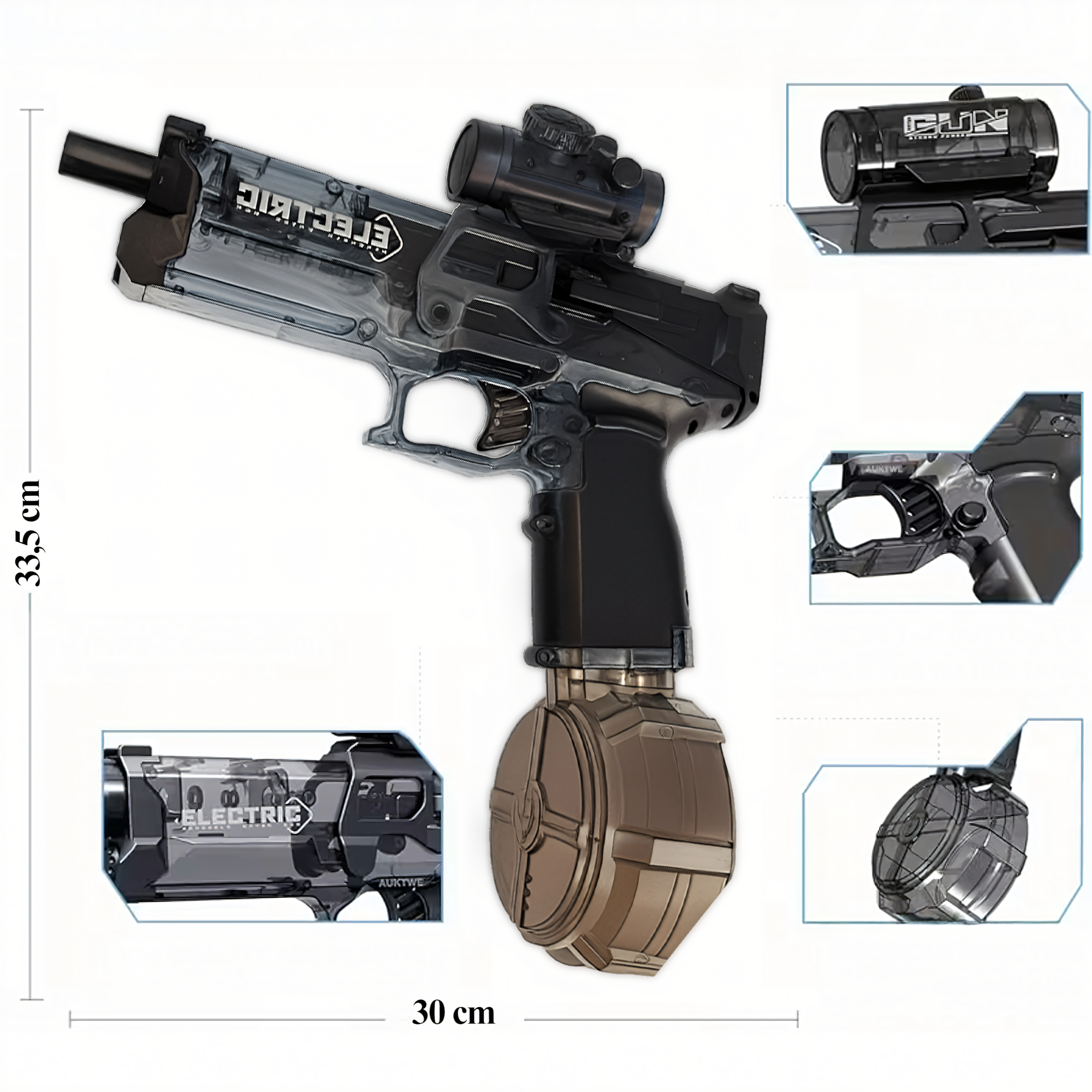 Elektriline automaatne veepüss, laetav, 10m mänguasi