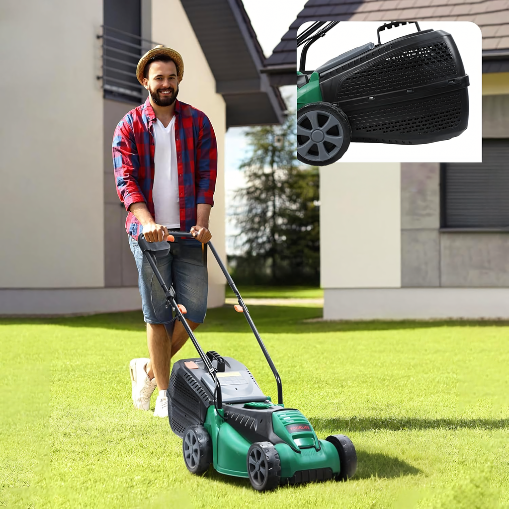 Electric Lawn Mower 1600W 32cm with 30L Grass Collector