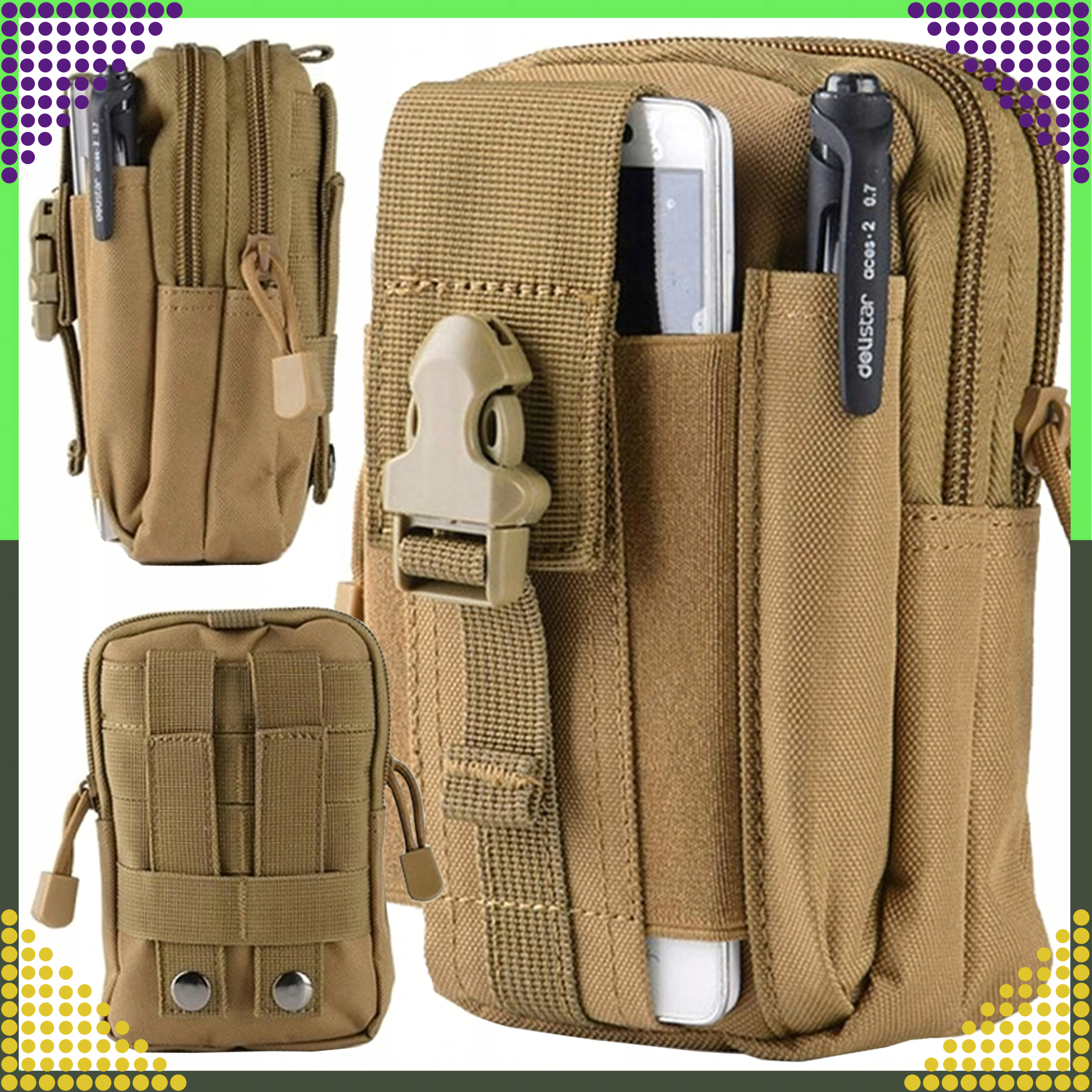 Moodne militaarne Molle taktikaline vöökott, mahukas, vöö pikkusega