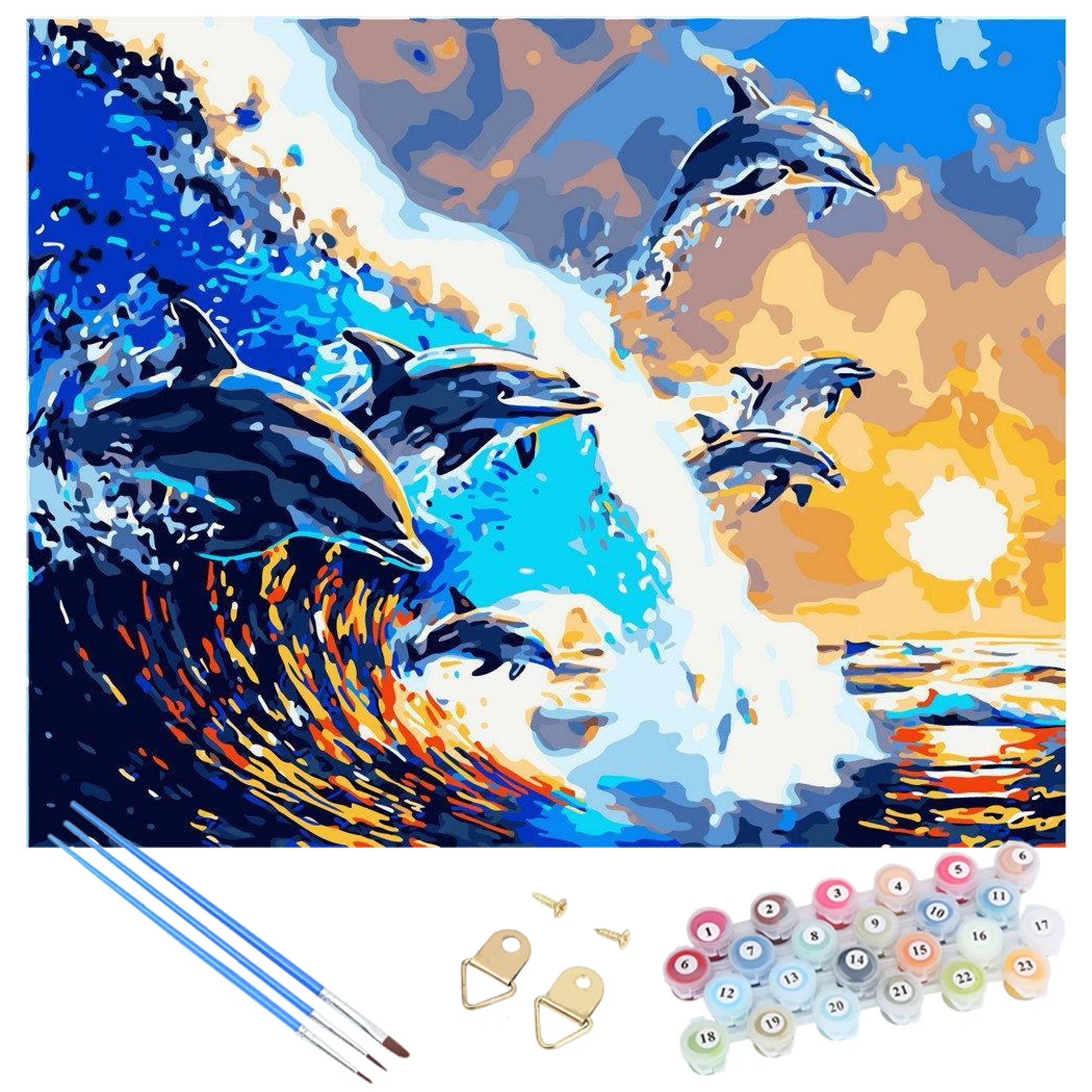 Numbrite järgi maalimise pilt raamiga DIY komplekt pintslid värv lõuend 40x50