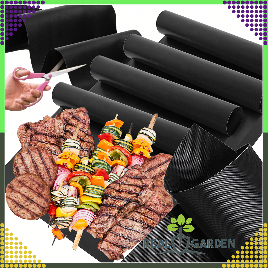 Teflon Mat BBQ Baking Tray for Oven Grill Reusable x4