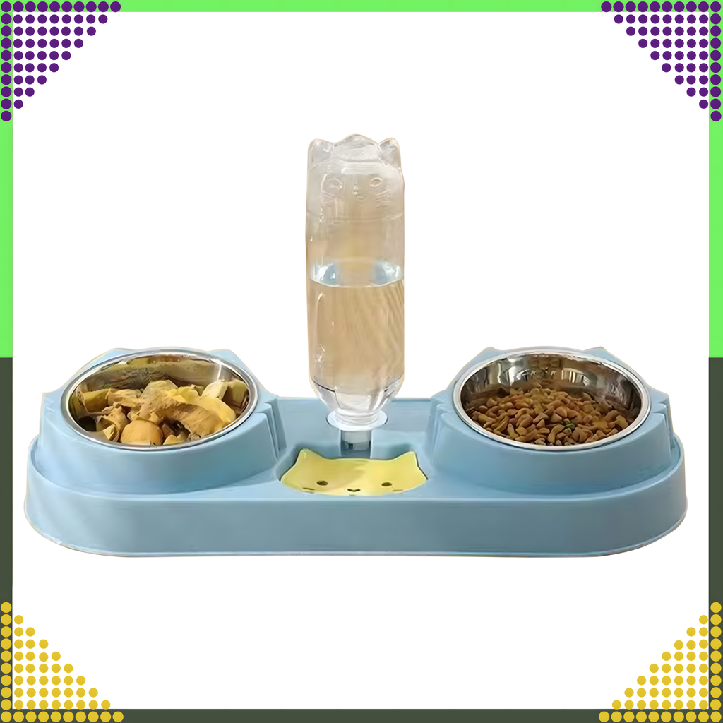 Kahe kausiga koera ja kassi vee- ning toidukauss veedosaatoriga