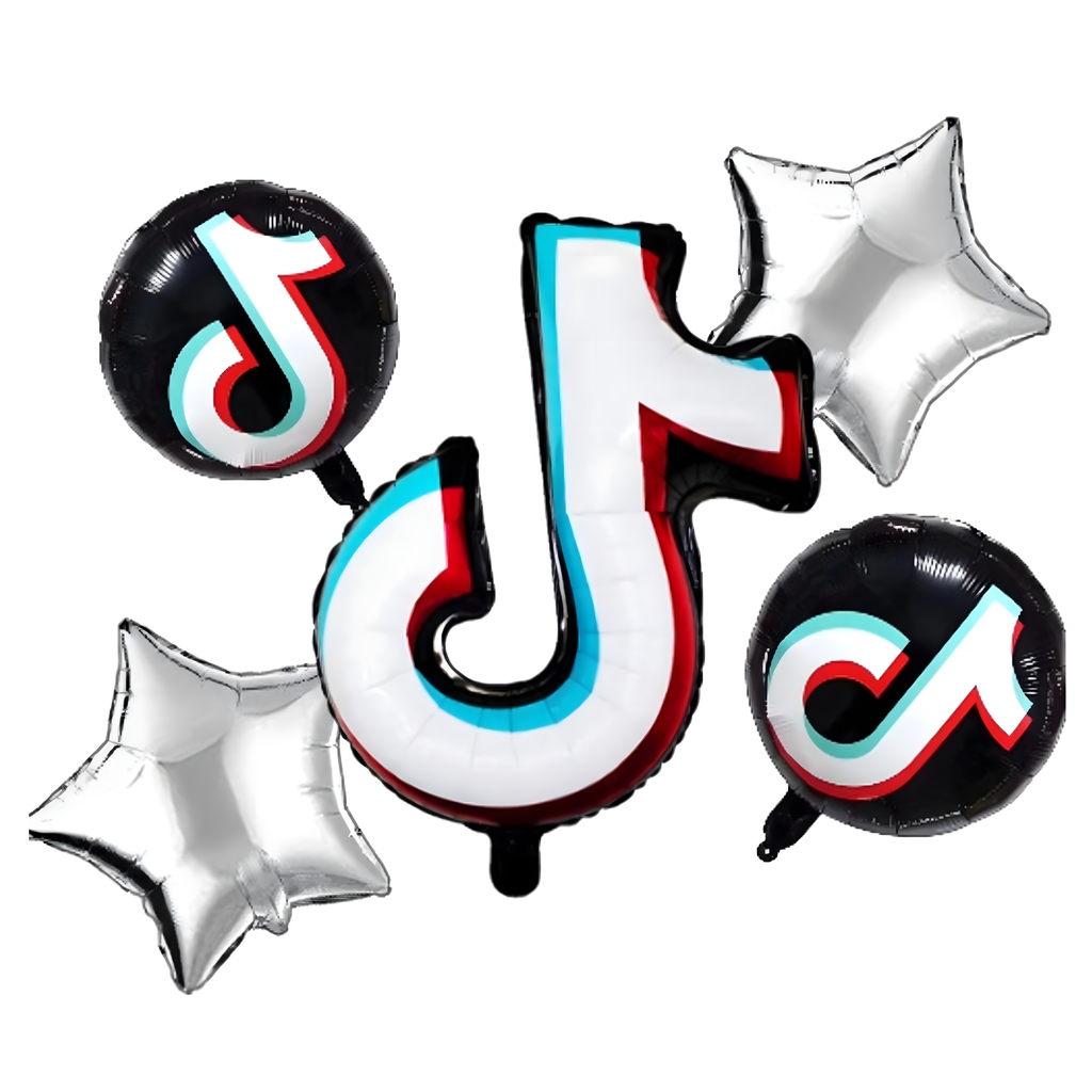 Õhupallide komplekt Tik Tok Note sünnipäevadeks ja sünnipäevapidudeks 5 tk