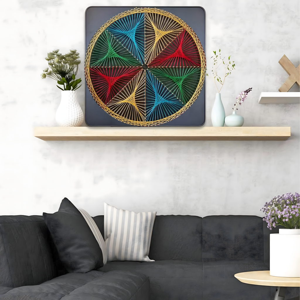 Loominguline komplekt niidikunsti põimimispildi raami jaoks 30x30 cm