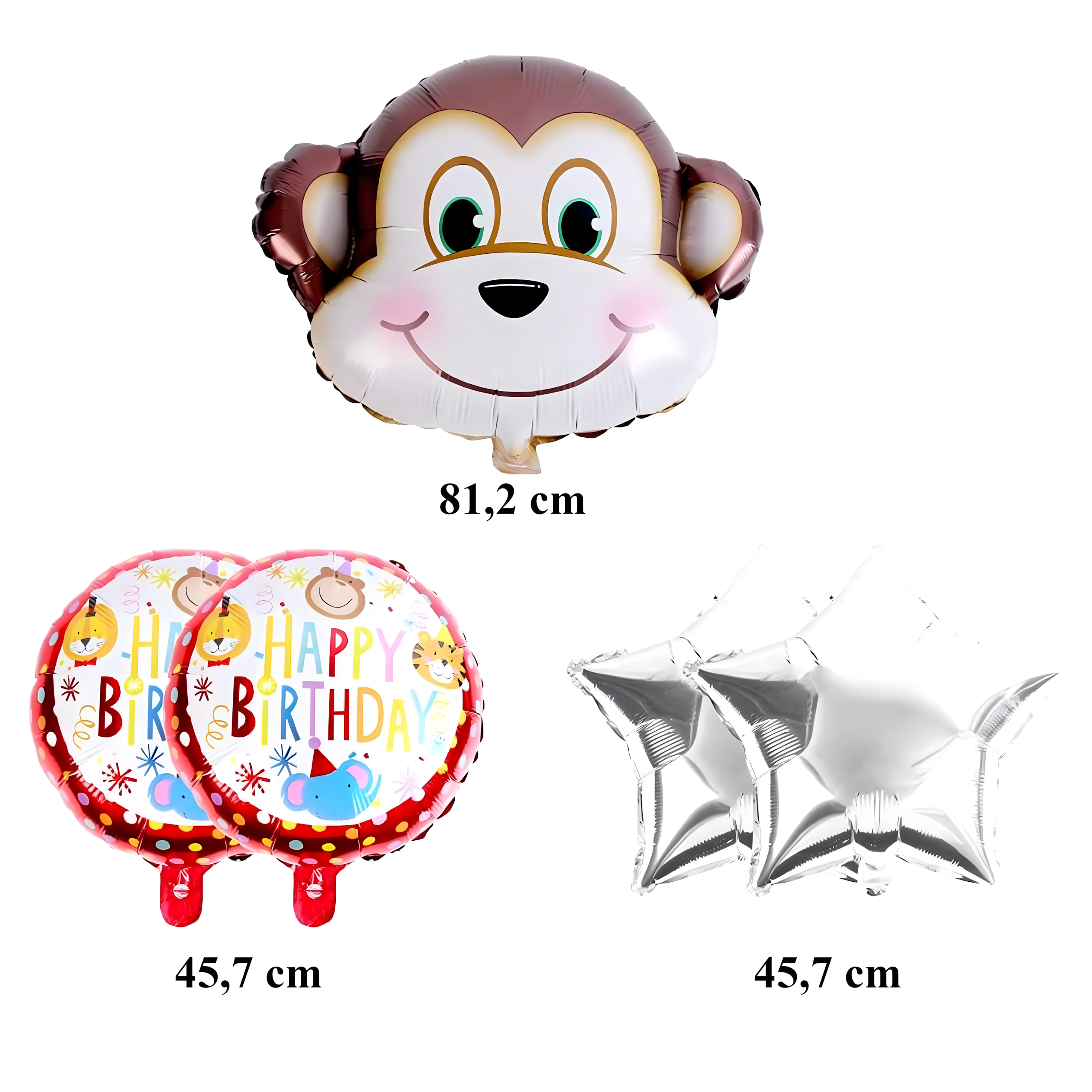 Ahvidega sünnipäevalõhupallide komplekt sünnipäevapeoks 5 tk