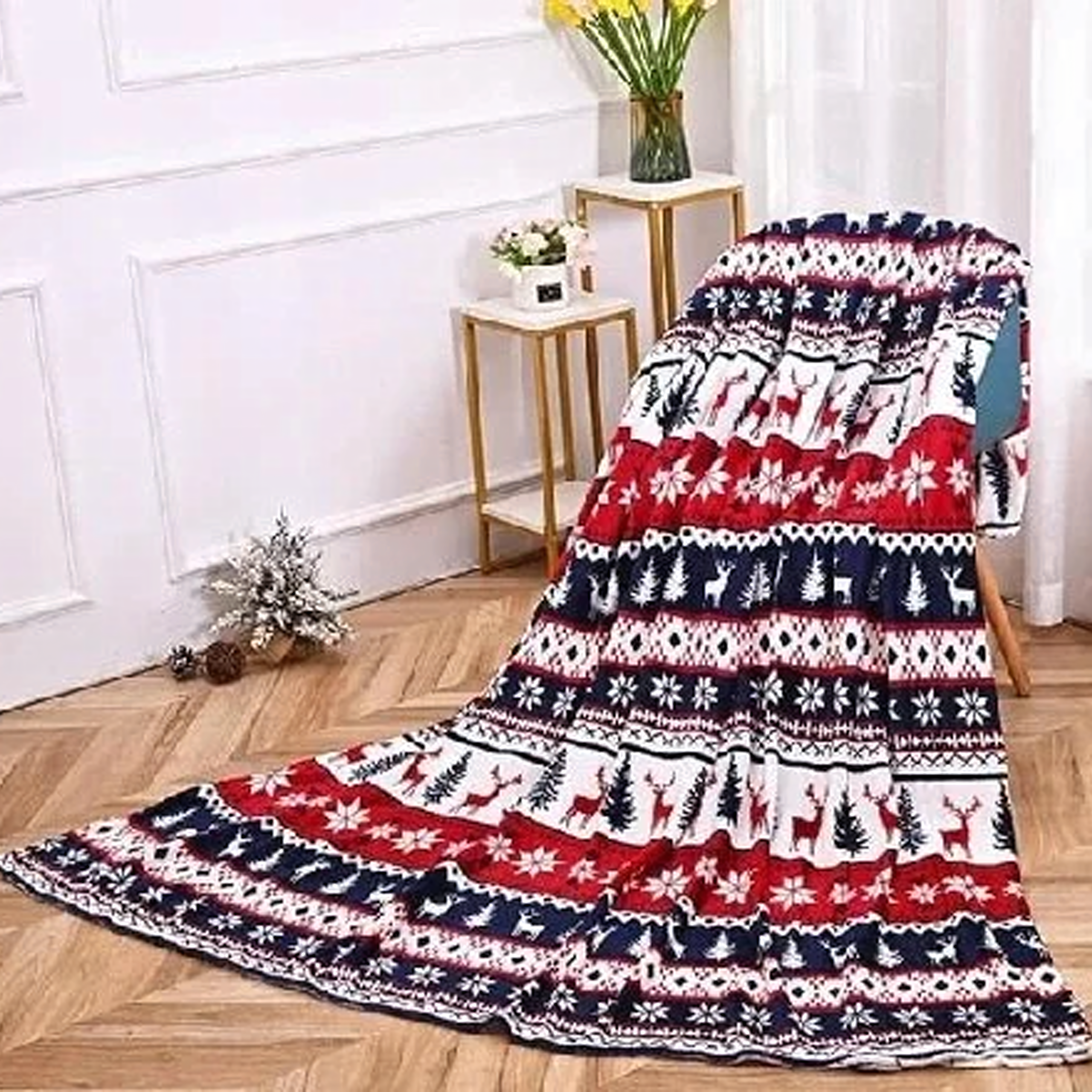 Paks talvetekk jõuludeks, pehme voodikate, soe kingituseks, 120x150 cm