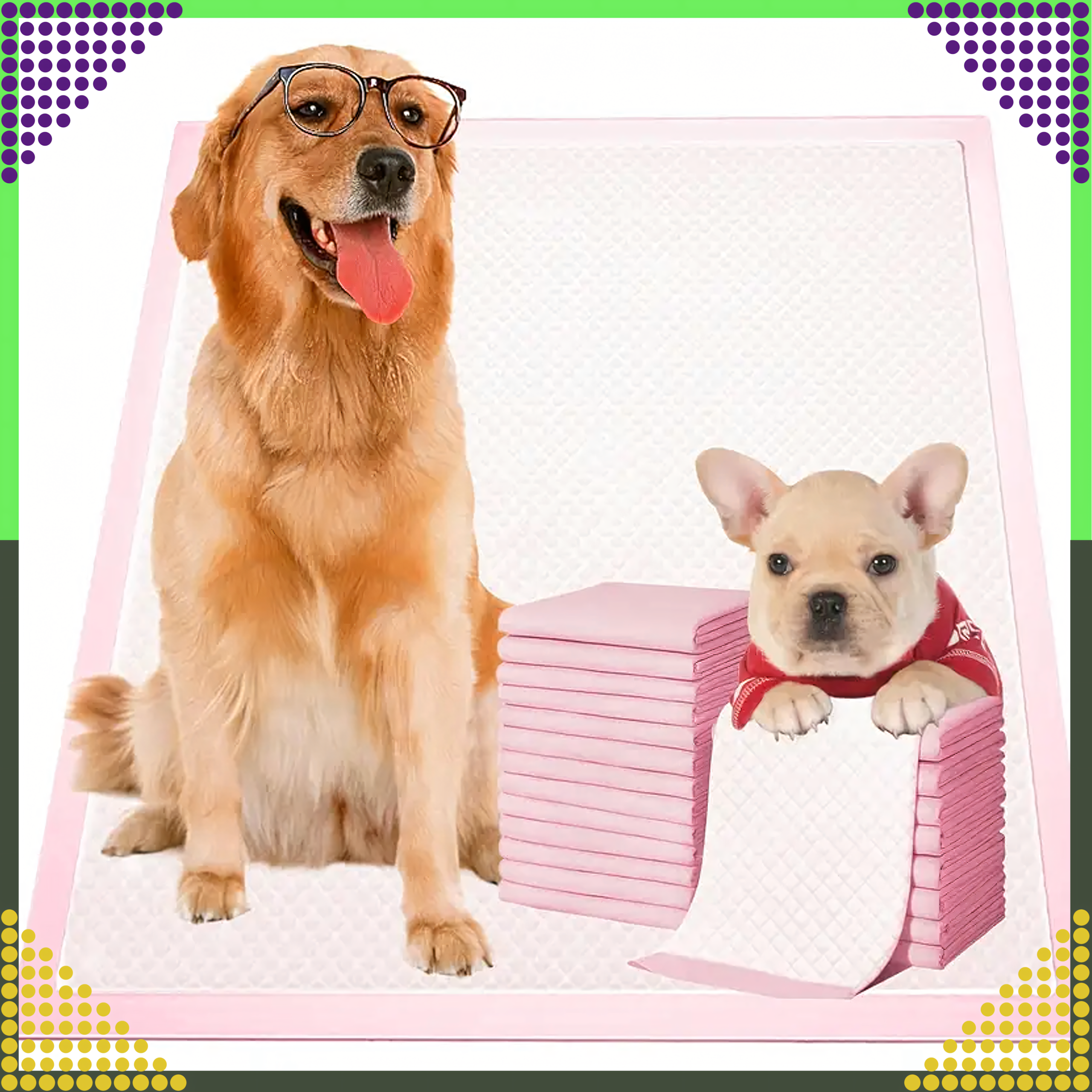 Hügieenilised alusmatid koertele ja kassidele pissimise õppimiseks 60x90cm paksud 50 tk