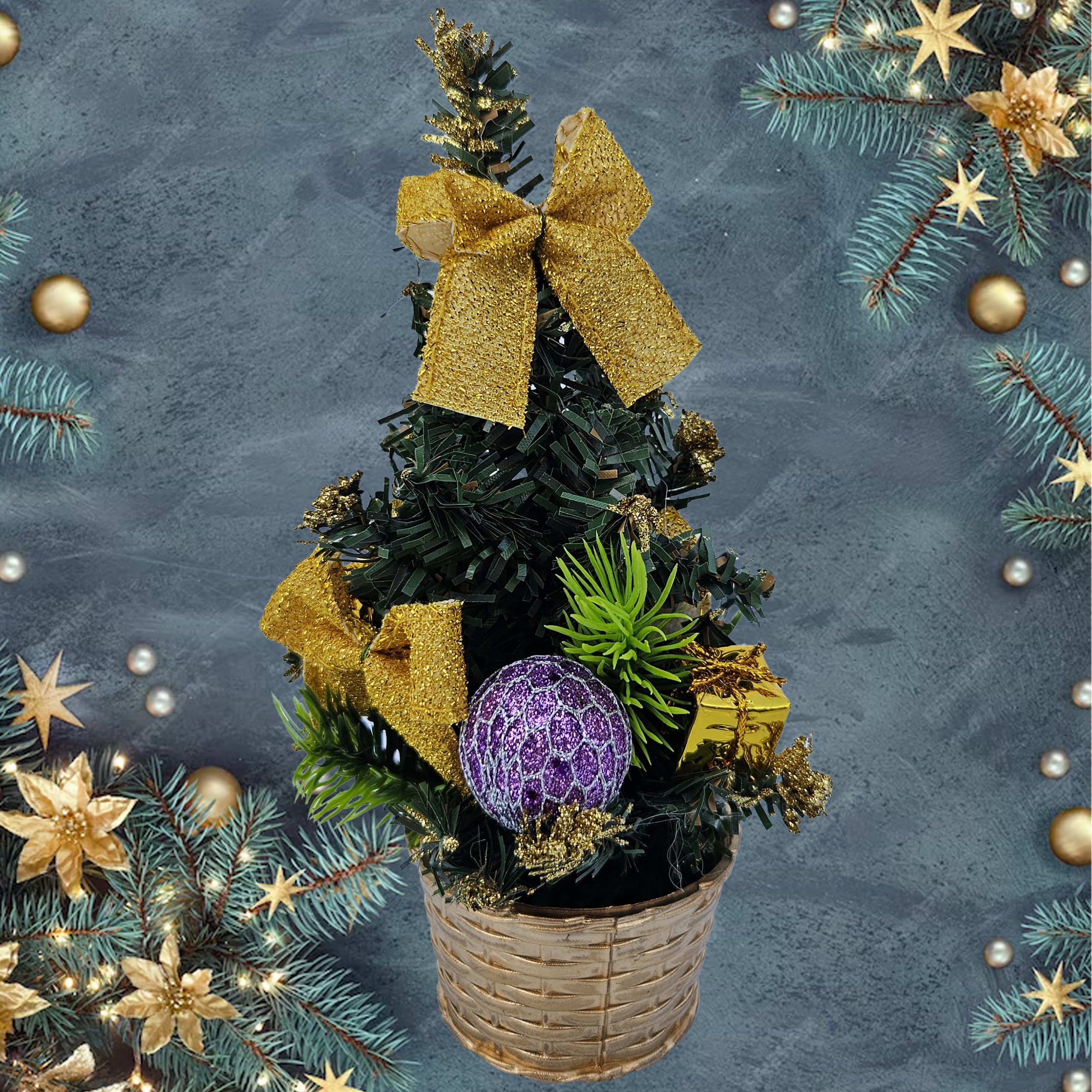 Jõulupuu lauale jõulukaunistused 20cm