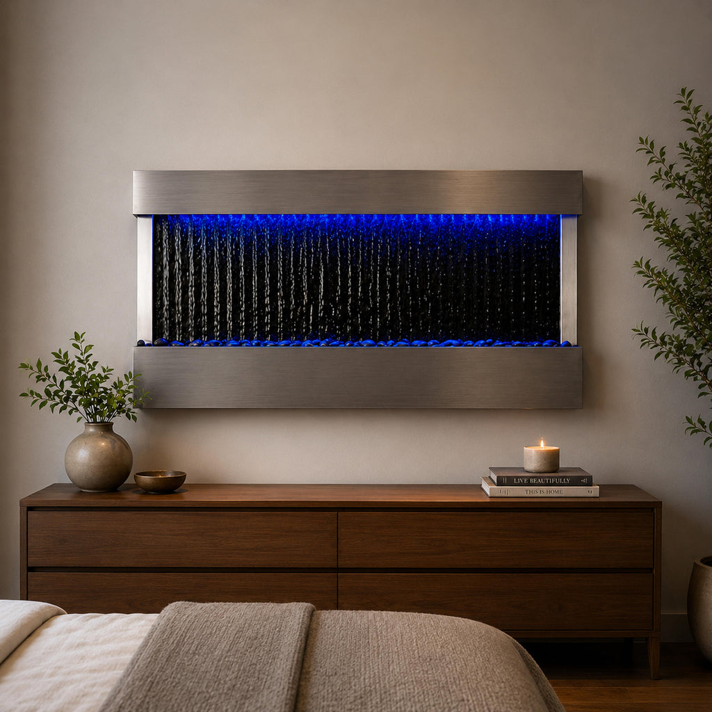 Hanging Water Wall Fountain with RGB LED Colors 120x60x13cm