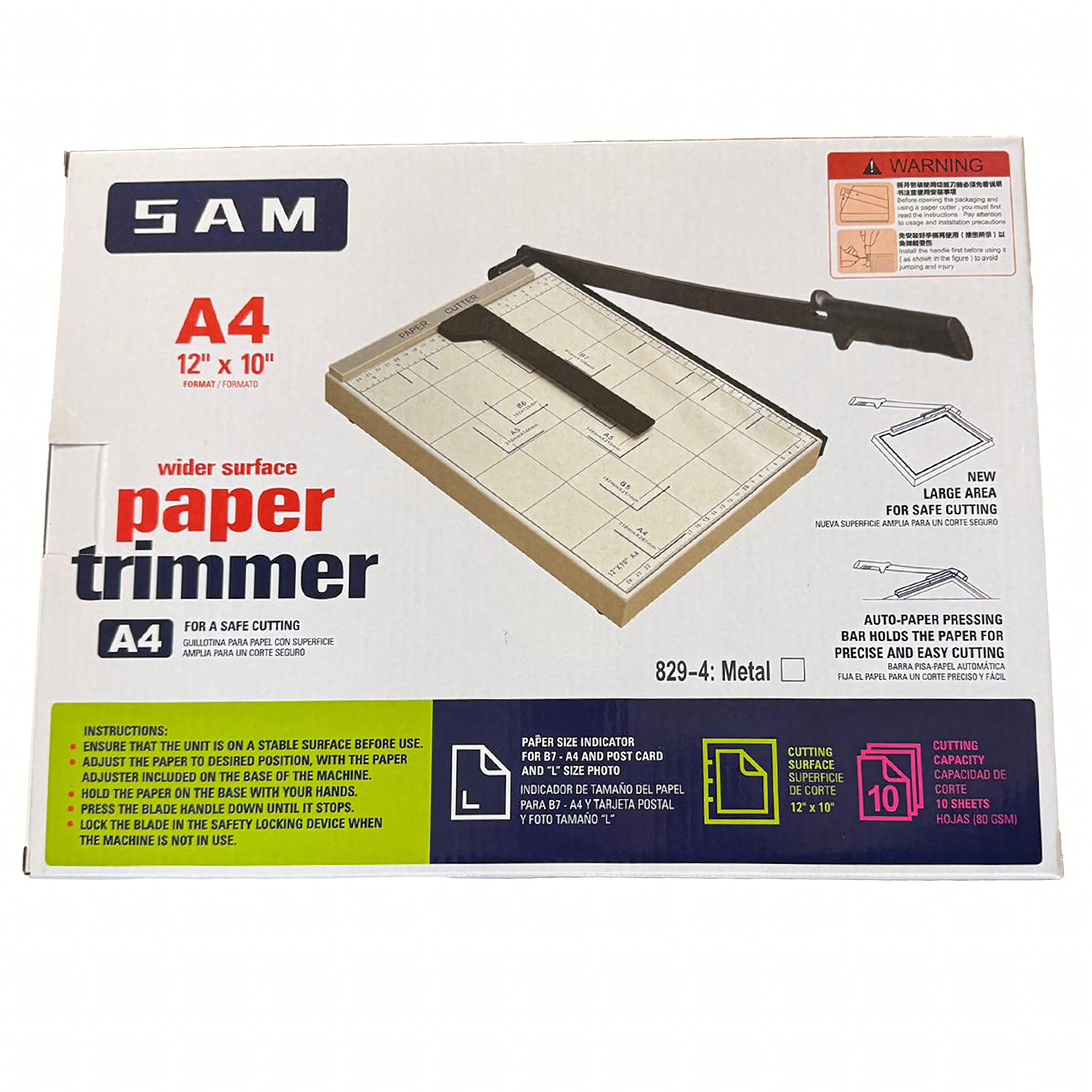 Metallist paberi lõikur, täpne tugevdatud lõikur A4 B7