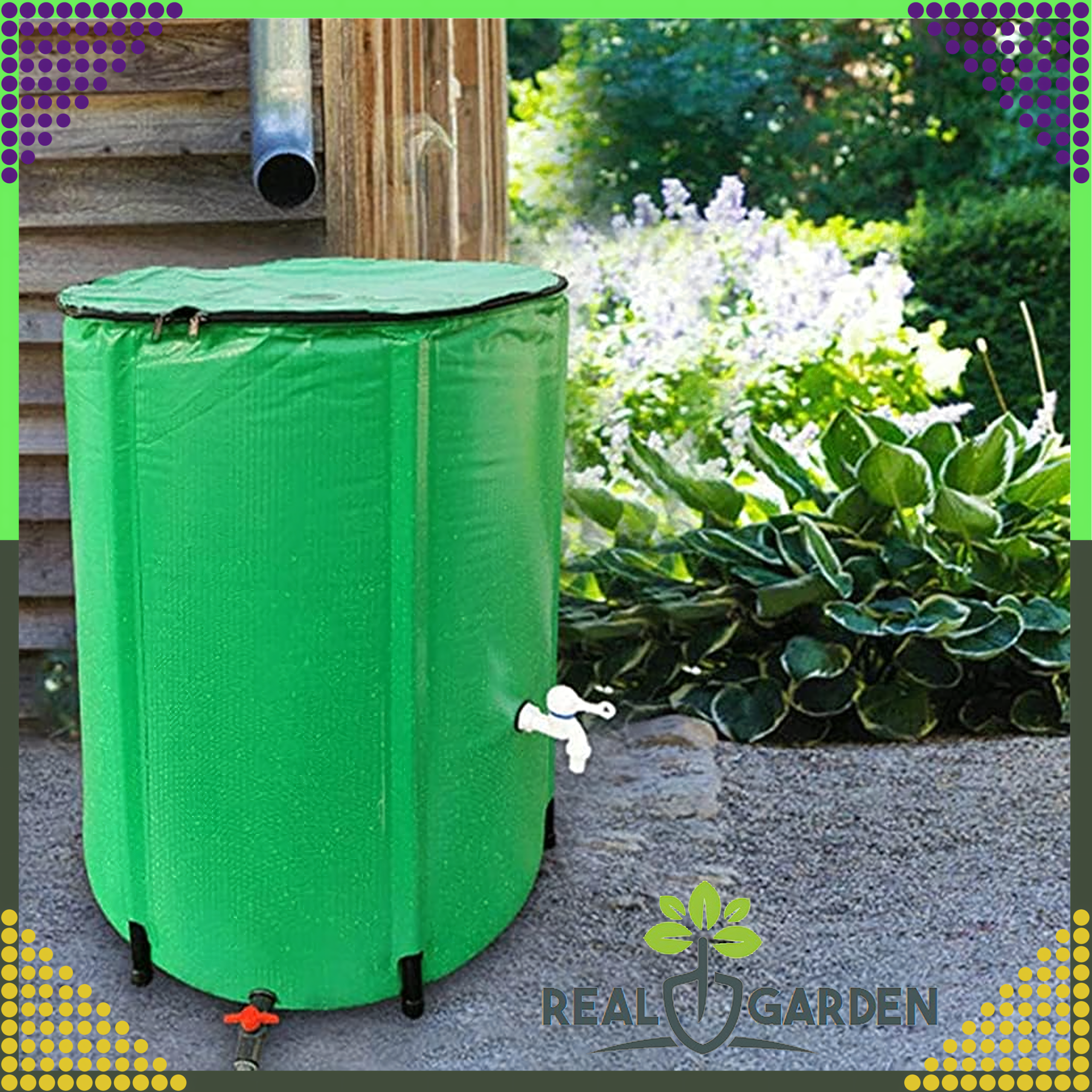 Foldable 100L Rainwater Barrel with Tap