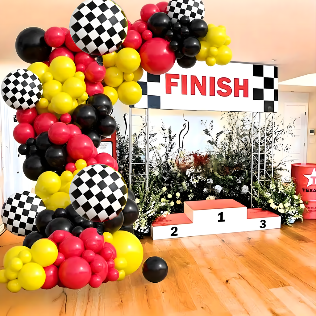 Balloon Garland Set of Balloons for Birthday Racing Flag 148 pcs